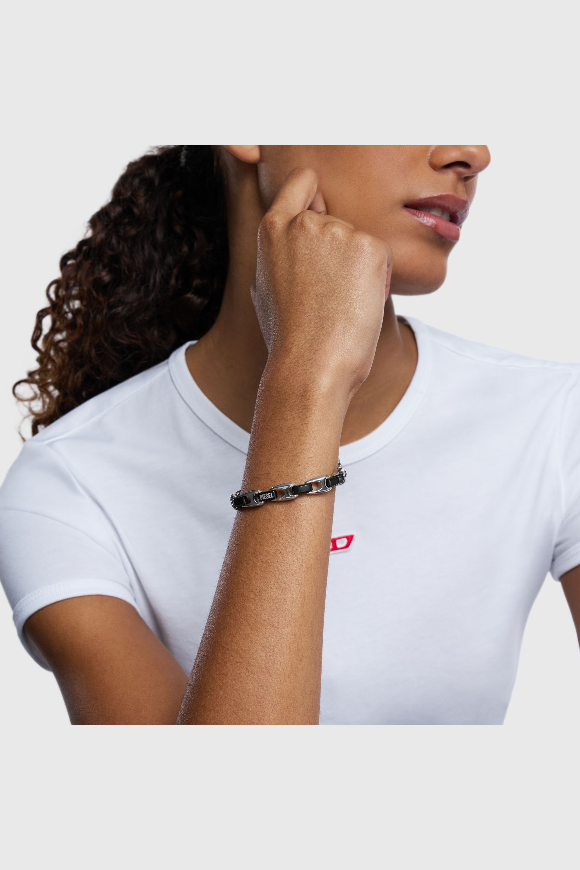 Diesel - DX1634931 JEWELLERY, Unisex Kettenarmband aus zweifarbigem Edelstahl in Silber/Schwarz - 3