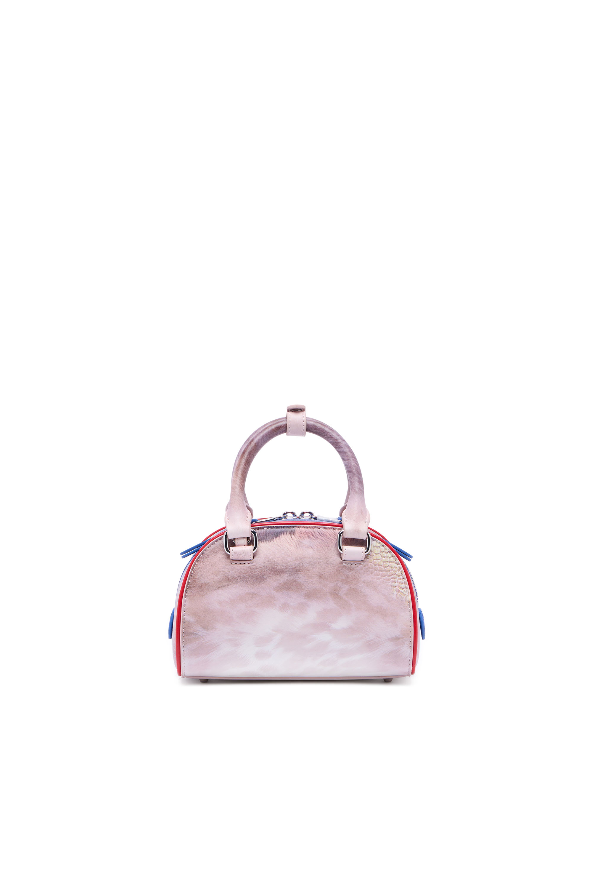 Diesel - 1DR DOME CROSSBODY, Damen 1DR Dome-Mini Bowlingtasche mit Animal-Print in Rosa/Blau - 3