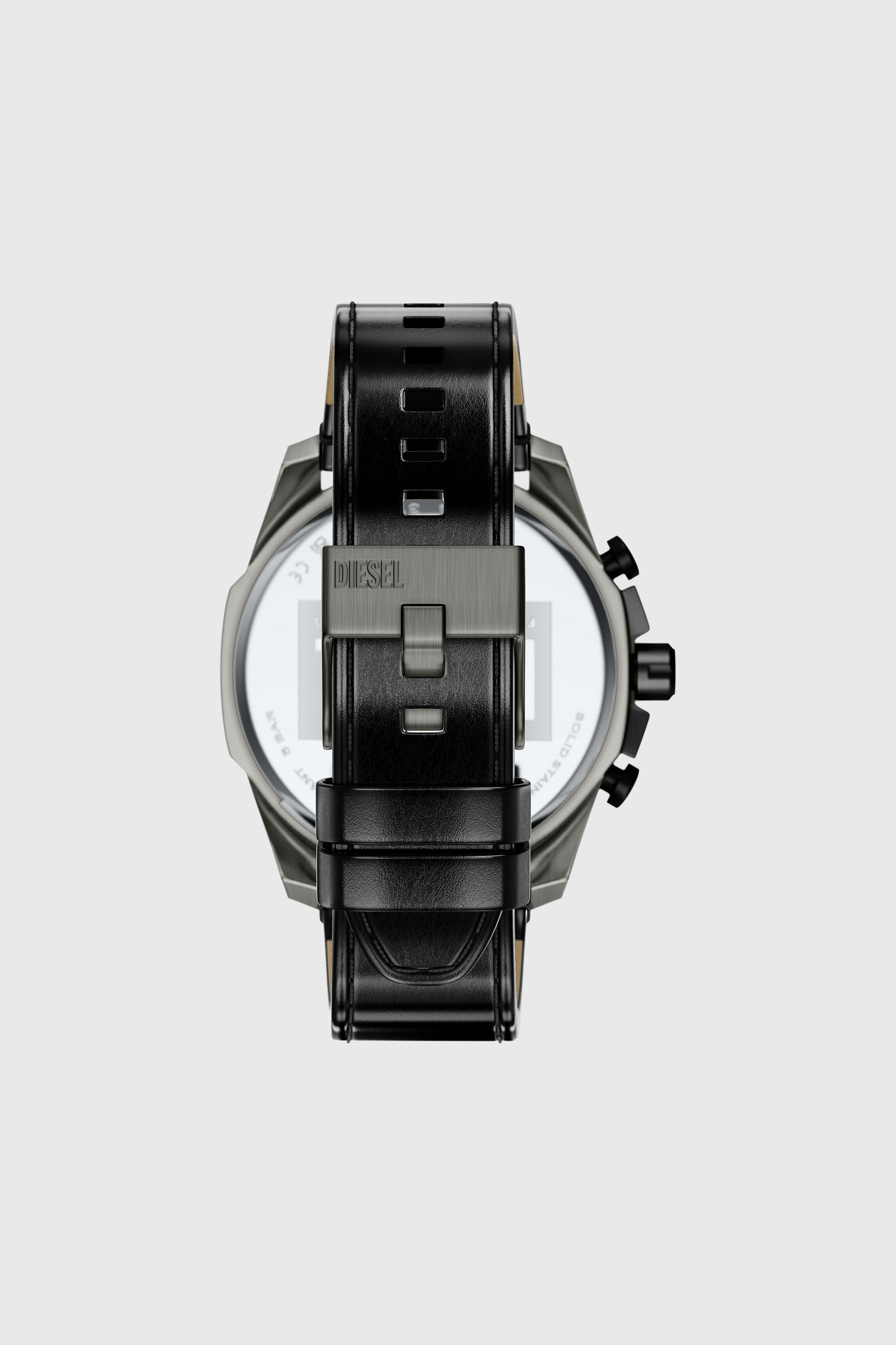 Diesel - DZ4714 WATCH, Herren Mega Chief Slim Uhr mit schwarzem Lederarmband in Schwarz - 2