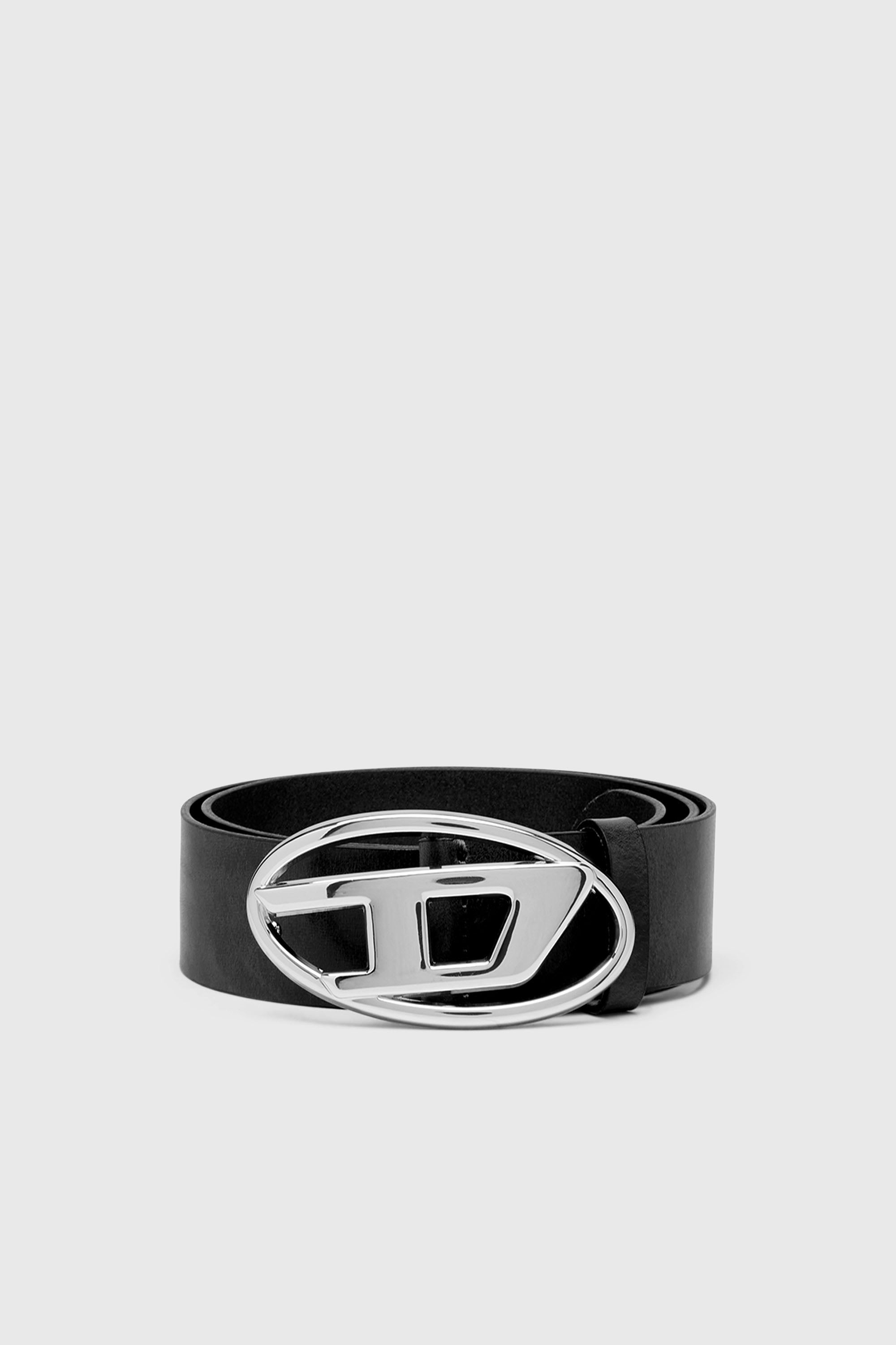 Diesel - B-1DR W, Damen 3.9cm G&uuml;rtel mit gl&auml;nzender  Oval D-Schnalle in Schwarz - 1