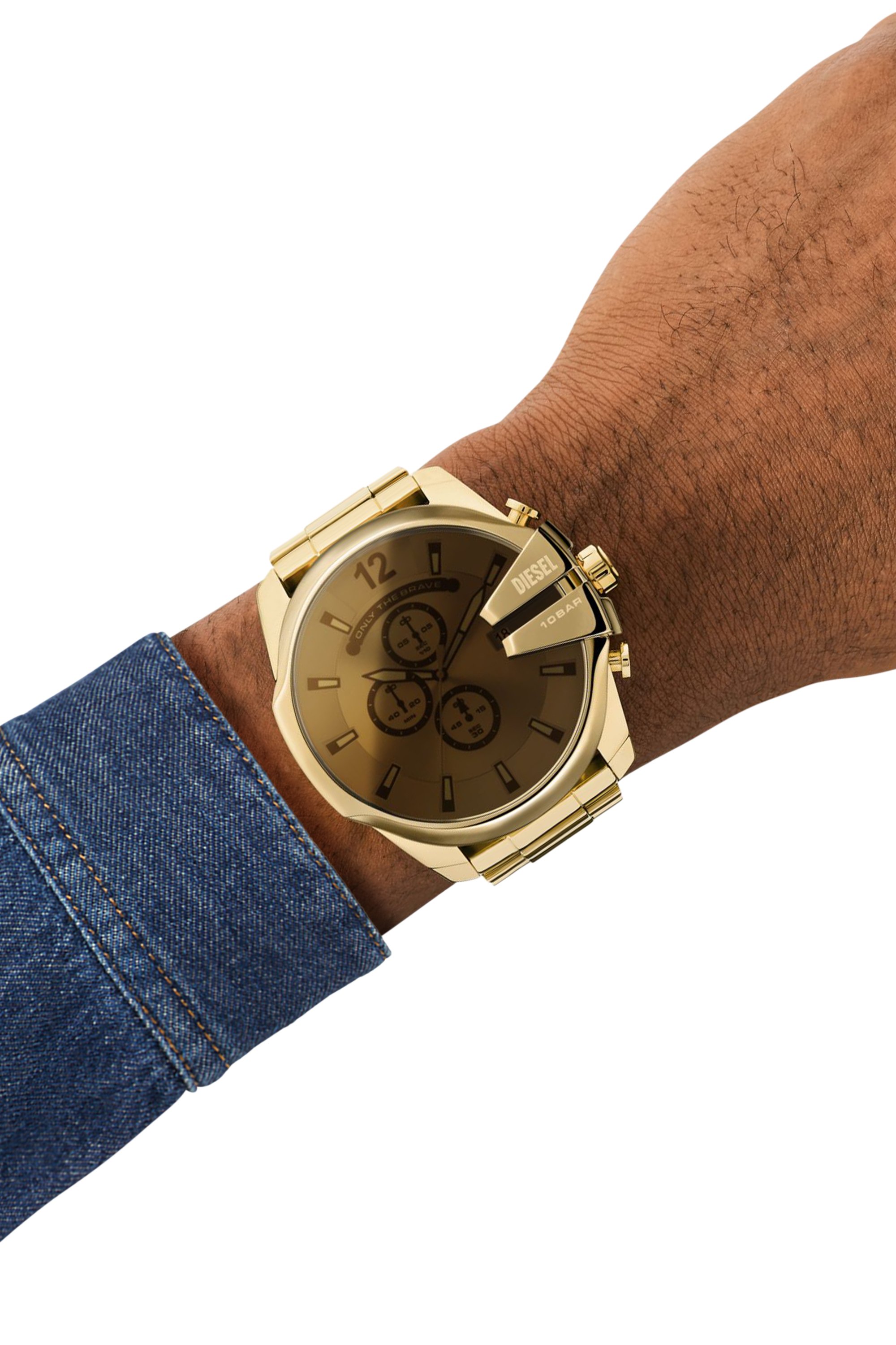 Diesel - DZ4662, Herren Mega Chief Chronograph/Armbanduhr aus goldfarbenem Edelstahl in Gold - 4