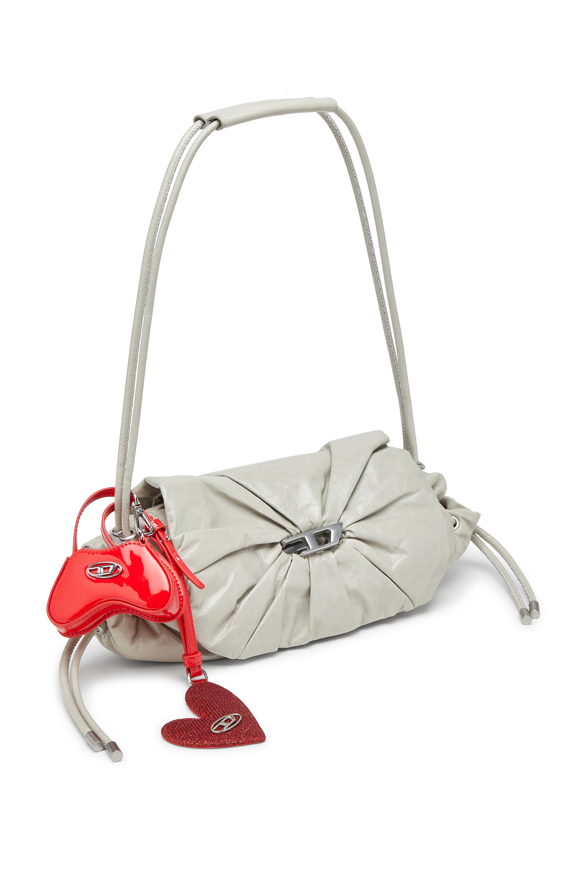 Diesel - PLAY MIRROR, Damen Herzanh&auml;nger mit Logo aus Metall in Rot - 2