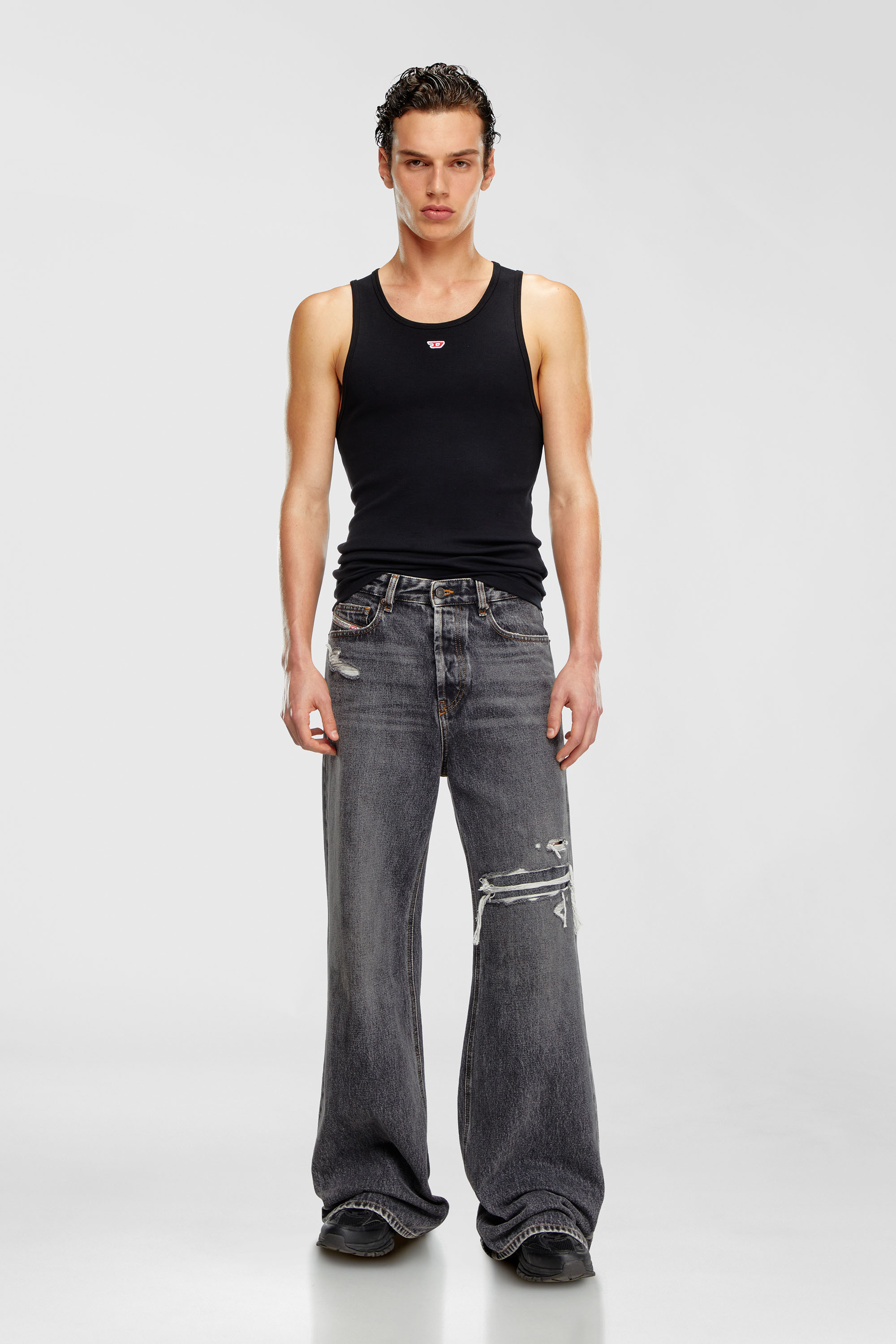 Diesel - Unisex Relaxed Jeans 1996 D-Sire 007F6, Schwarz/Dunkelgrau - 7