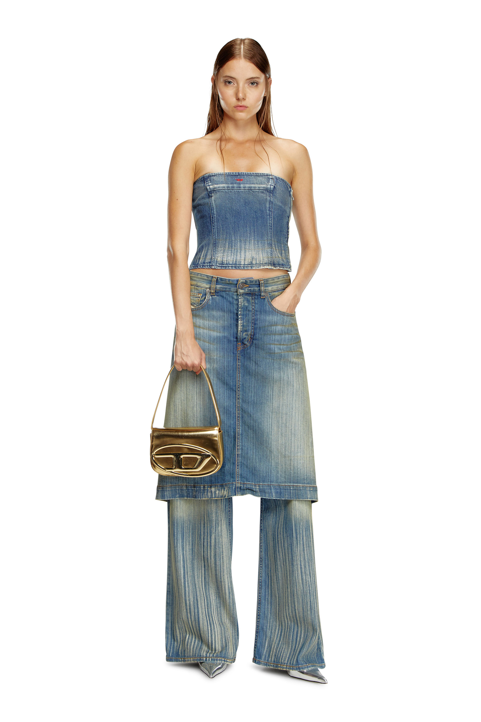 Diesel - 1DR, Damen 1DR-Ikonische Schultertasche aus Spiegel-Leder in Gold - 6