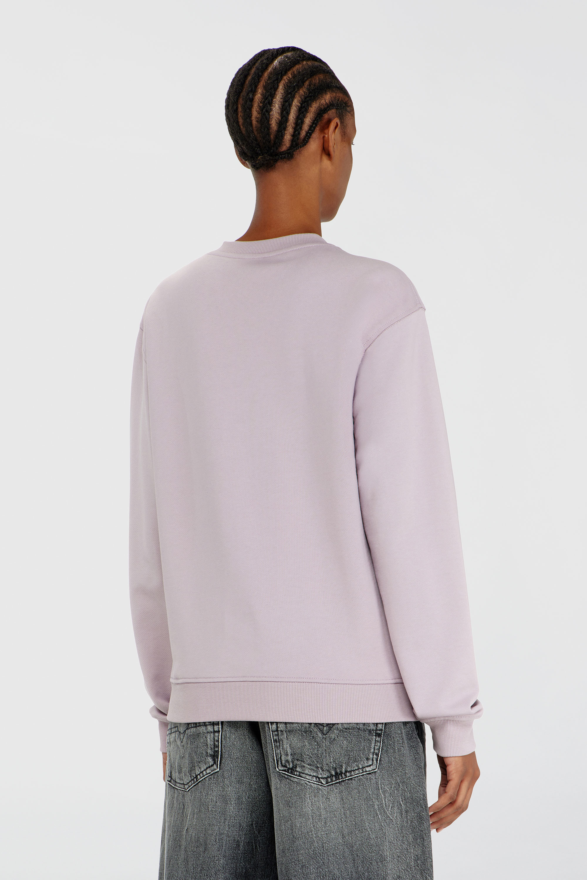 Diesel - F-NORMY-OD, Damen Baumwollsweatshirt mit ovaler D-Stickerei in Lila - 4