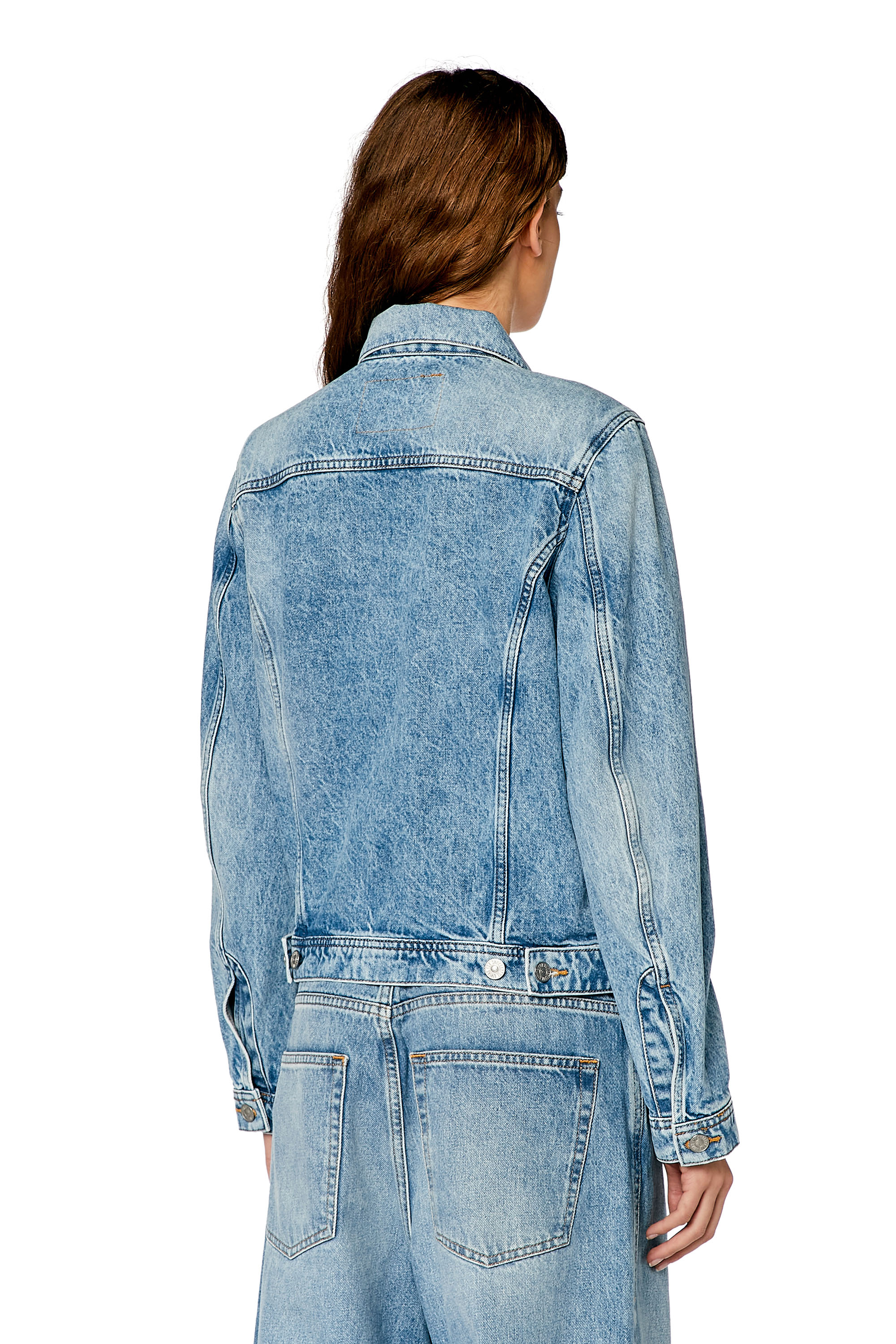 Diesel - DE-BONNY, Damen Truckerjacke aus Denim in Hellblau - 2