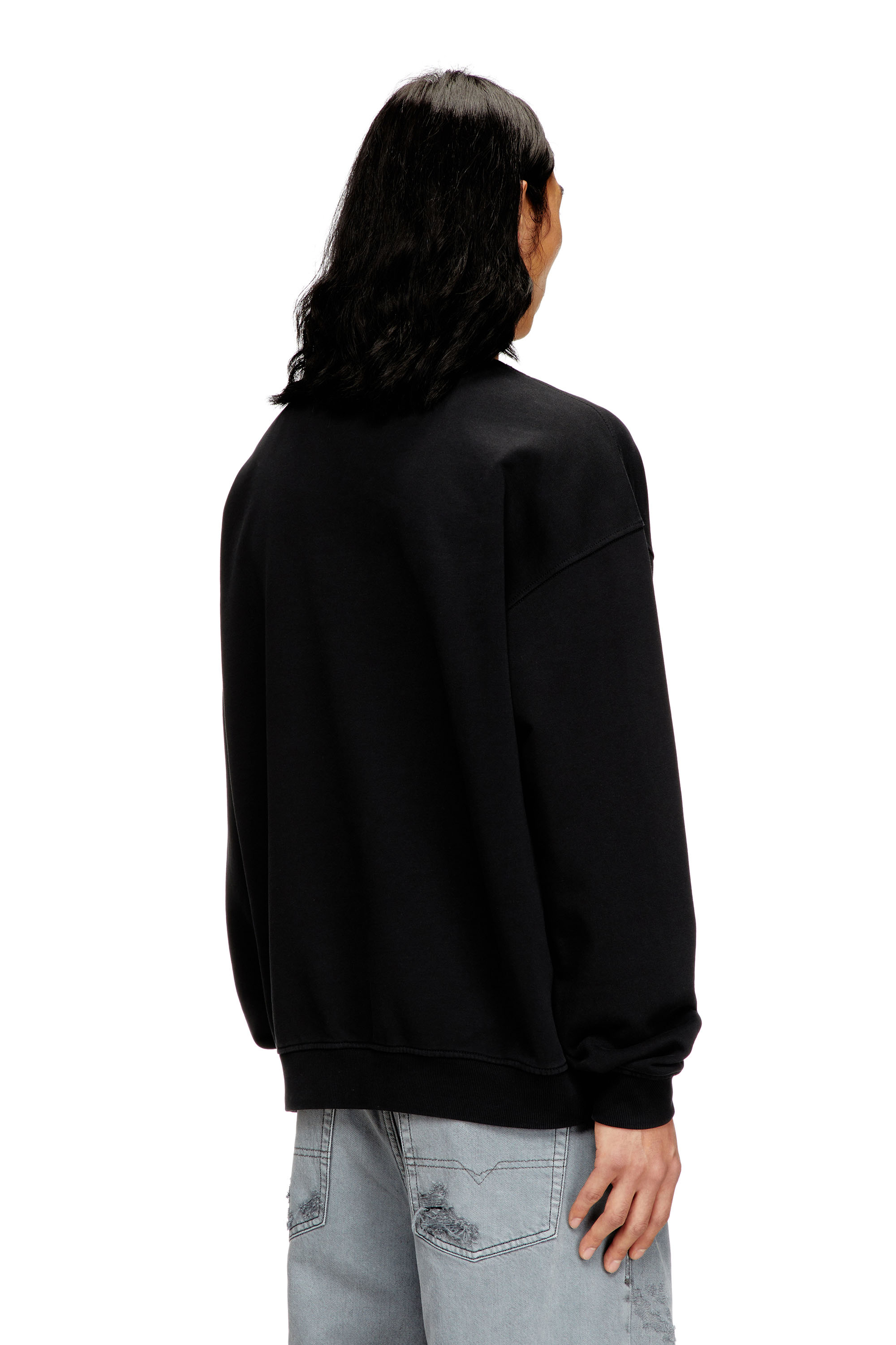 Diesel - S-BOXT-N5, Herren Sweatshirt mit beflocktem Distressed-Logo in Schwarz - 4