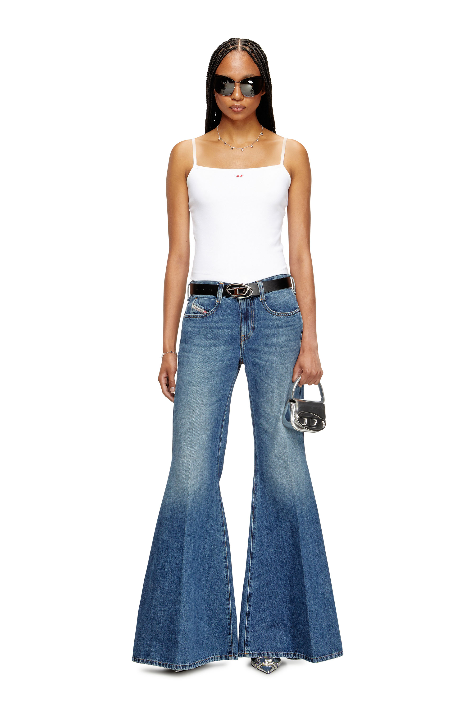 Diesel - Damen Flare Jeans 1970 D-Bleess 09M56, Mittelblau - 1