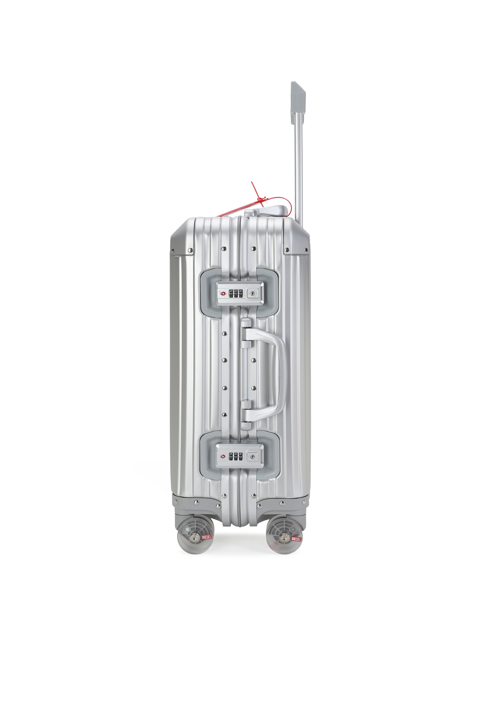 Diesel - DIESEL ALUMINUM TROLLEY- DSL002, Unisex Koffer aus Aluminium Gr&ouml;&szlig;e S in Silber - 4