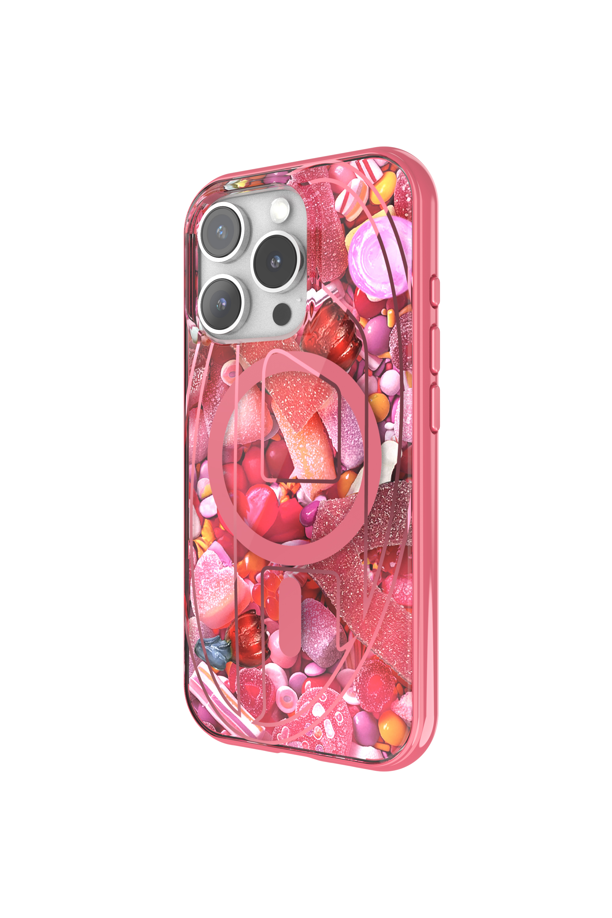 Diesel - 60250 AOP CASE, Unisex Oval D Hülle mit MagSafe iPhone 16 Pro in Rosa - 2