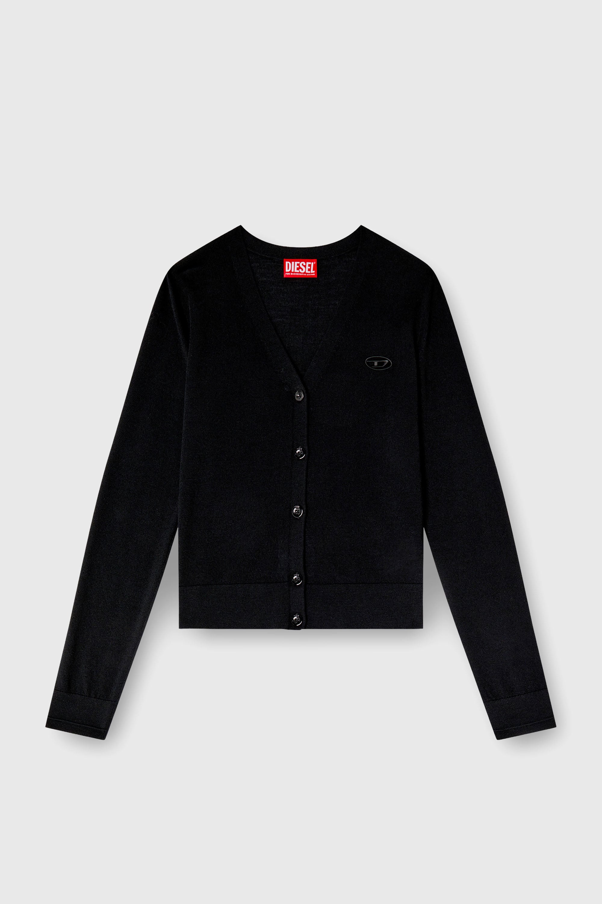 Diesel - M-ALIMA, Damen Cardigan aus Wolle mit Cut-out-Logo in Schwarz - 2