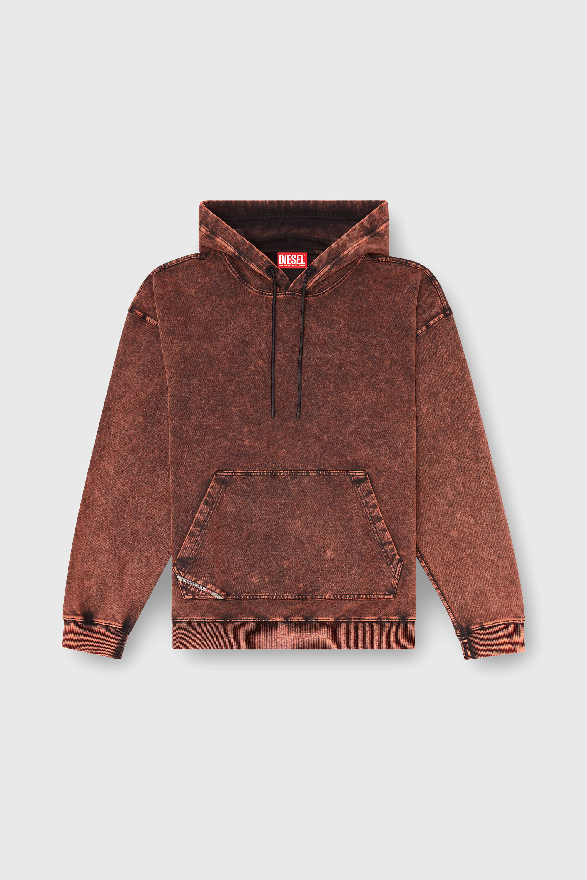 Diesel - S-BOXT-HOOD-TUK, Herren Sweatshirt mit Denim-Effekt-Behandlung in Braun - 2