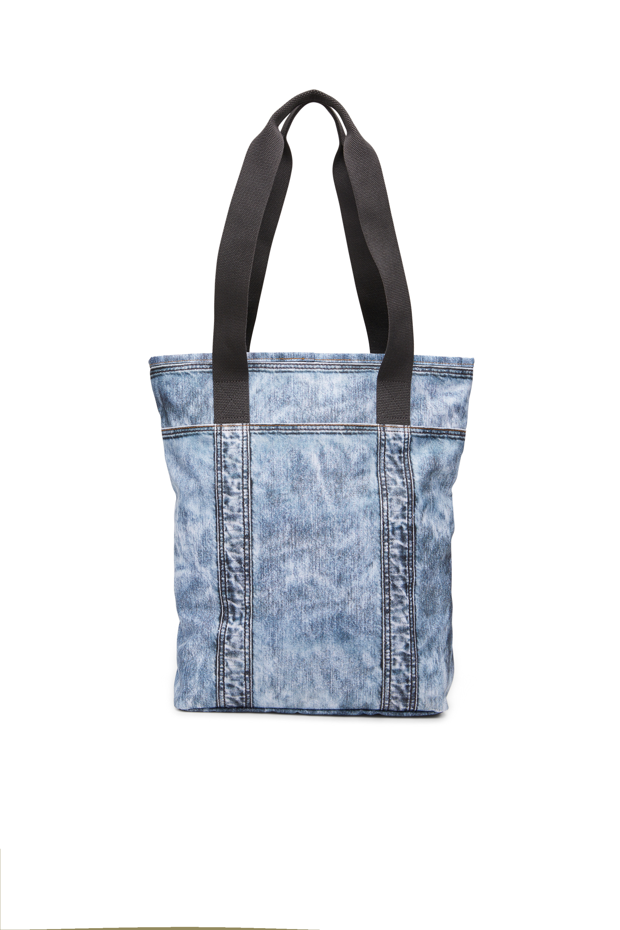 Diesel - DIESEL TOTE, Unisex Tragetasche aus Trompe l'œil-Denim in Blau - 3