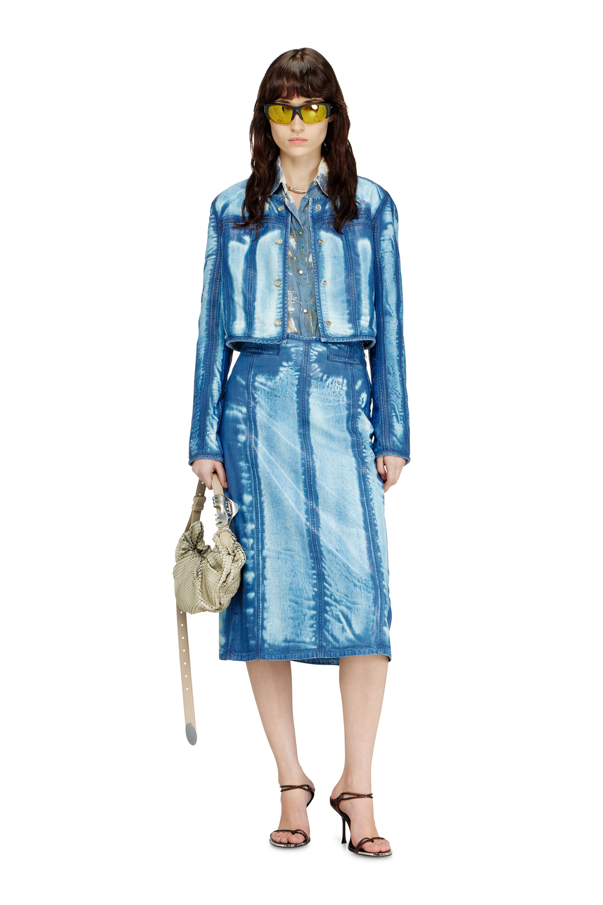 Diesel - DE-VEXRA-FSI, Damen Midirock aus X-Ray Lyocell-Denim in Mittelblau - 2