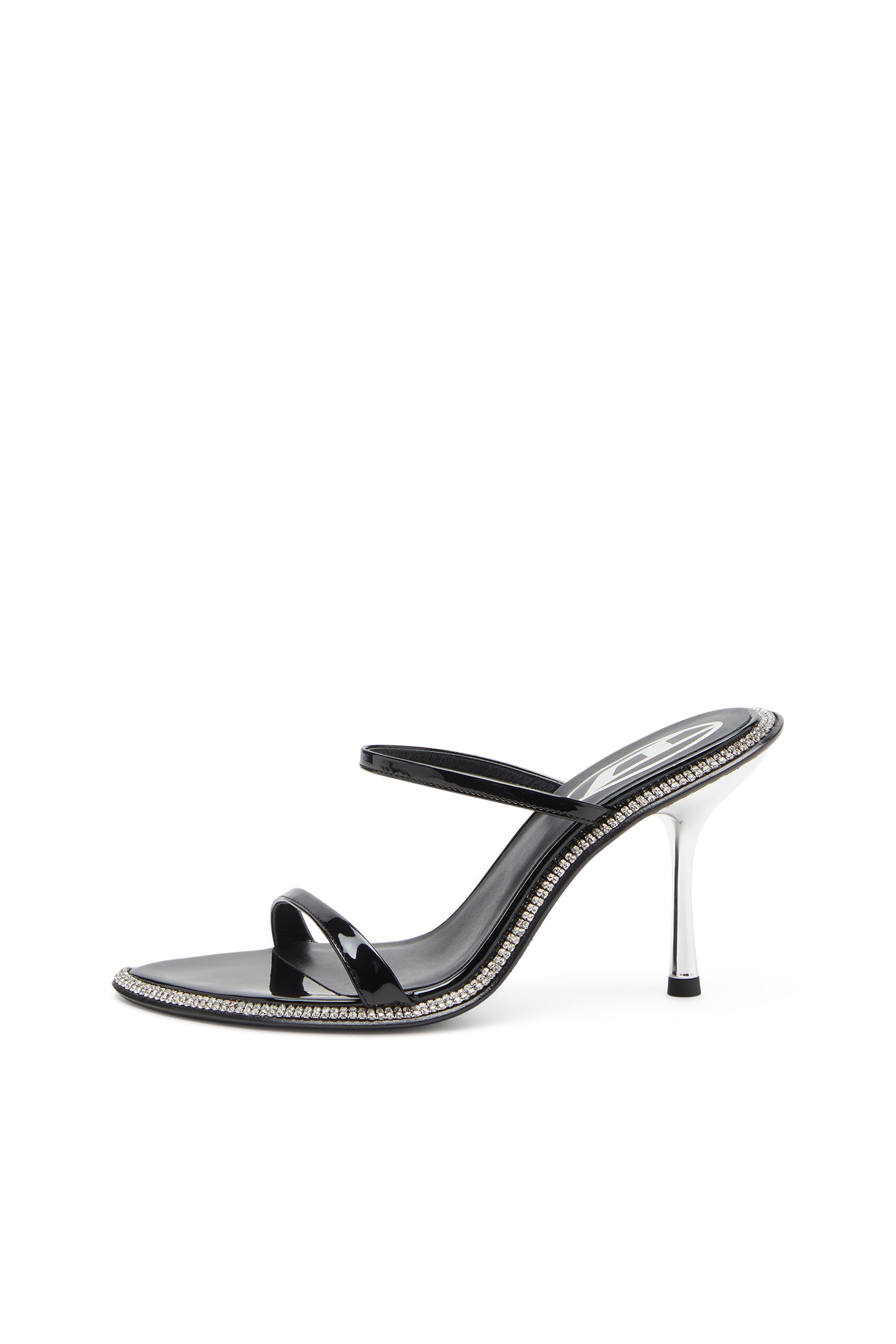 Diesel - D-HAVANNA SDL, Damen D-Havanna-Riemen-Pantoletten aus Lackleder mit Kristallen in Schwarz - 8