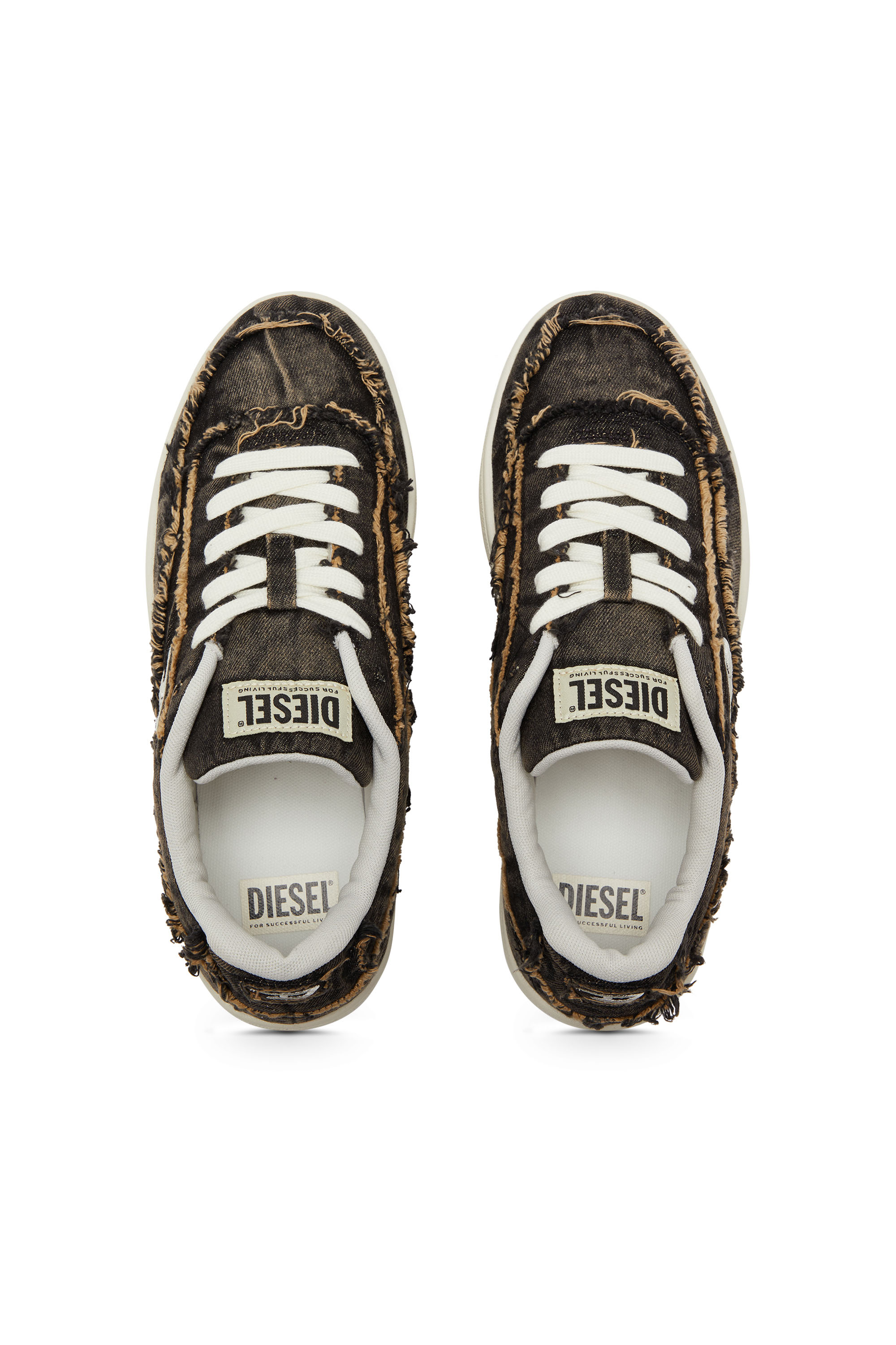 S-TRACKER-D LOW, Schwarz Diesel - S-TRACKER-D LOW, Herren S-Tracker-D-Ausgefranste Sneakers aus Denim mit transparenter Sohle in Schwarz - 4
