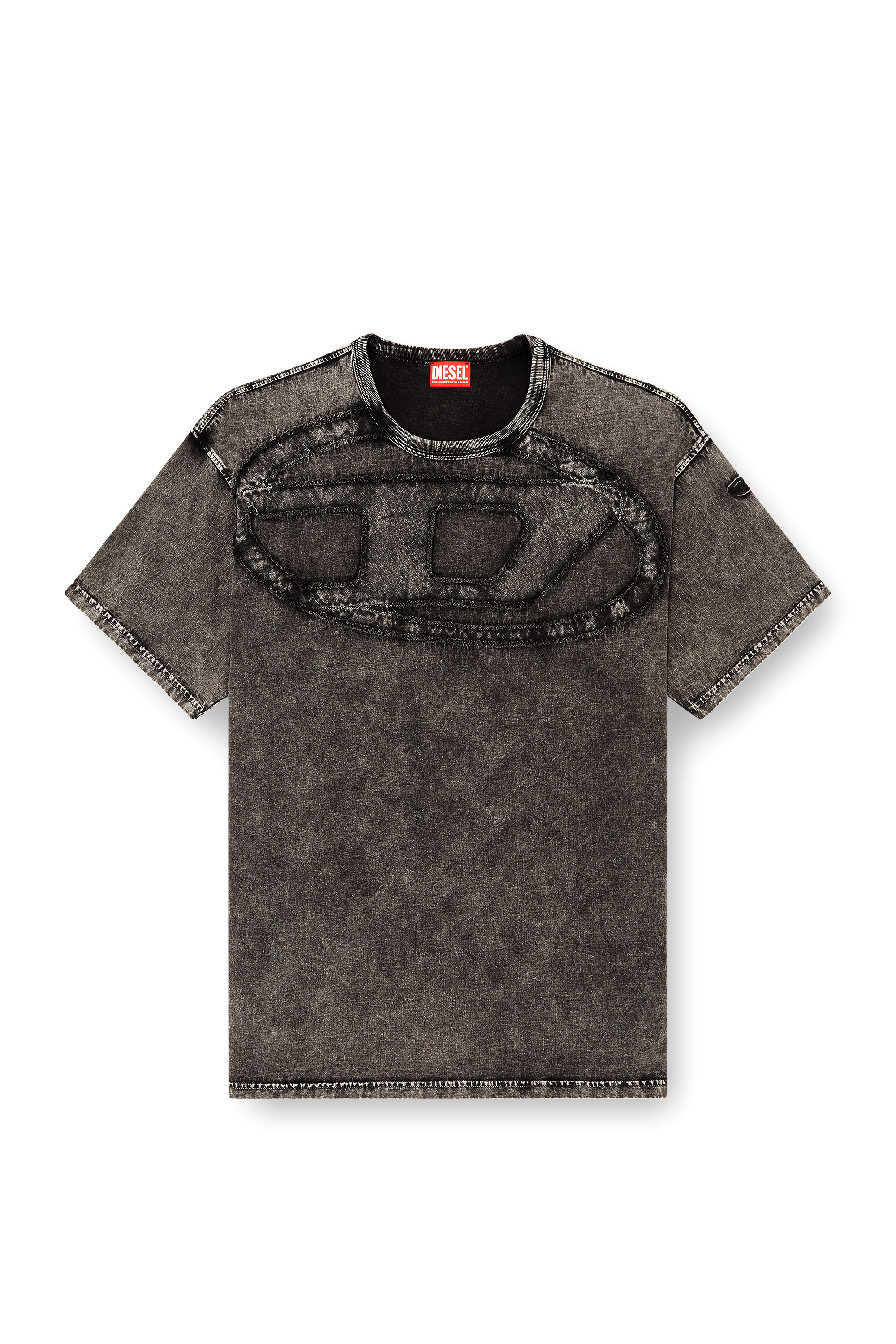 Diesel - T-BOXT-DEN, Herren Lockeres Baumwoll-T-Shirt mit Oval-D-Applikation in Dunkelgrau - 3