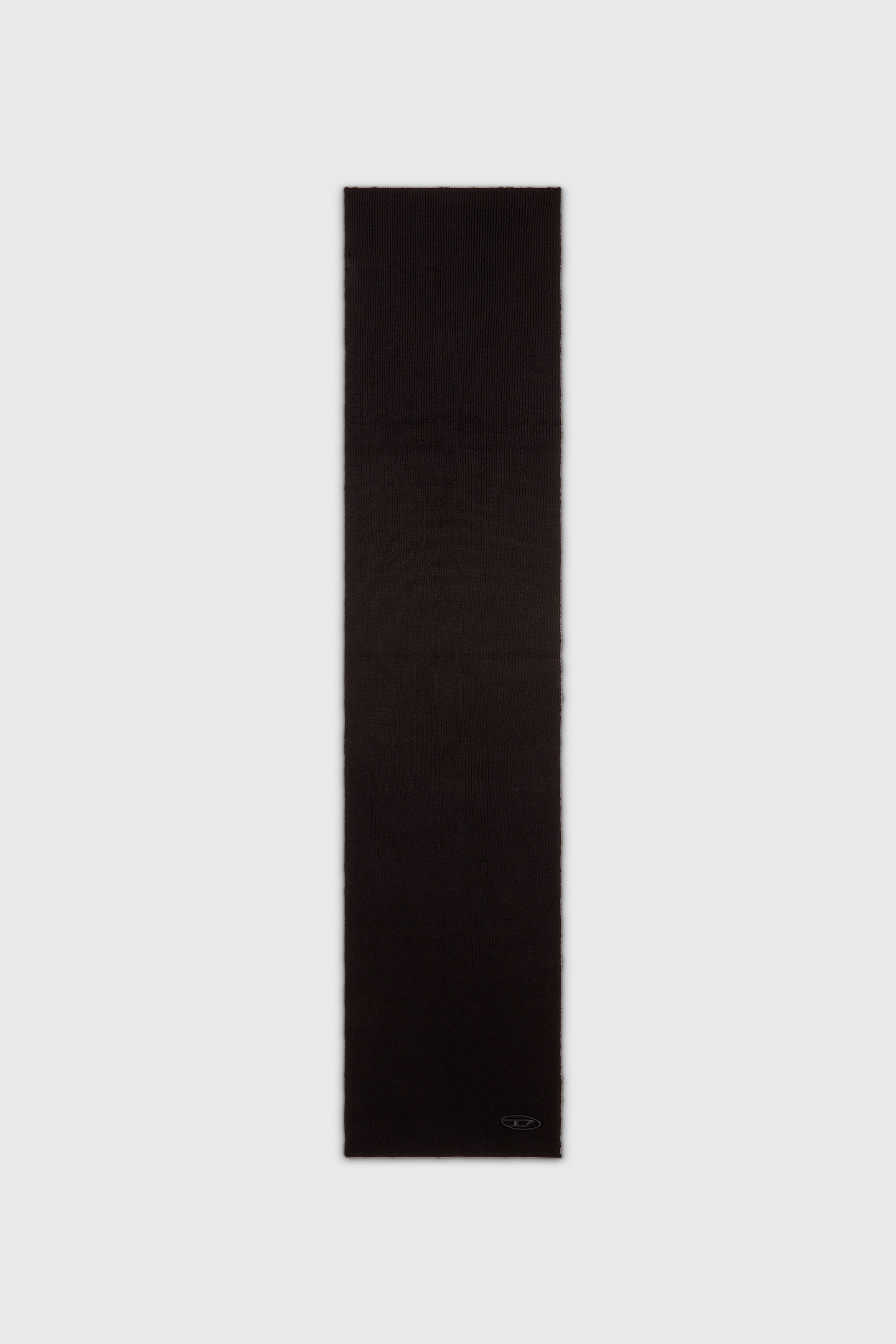 Diesel - K-CODER SCARF, Unisex Gerippter Schal aus Wollmischgewebe in Schwarz - 2