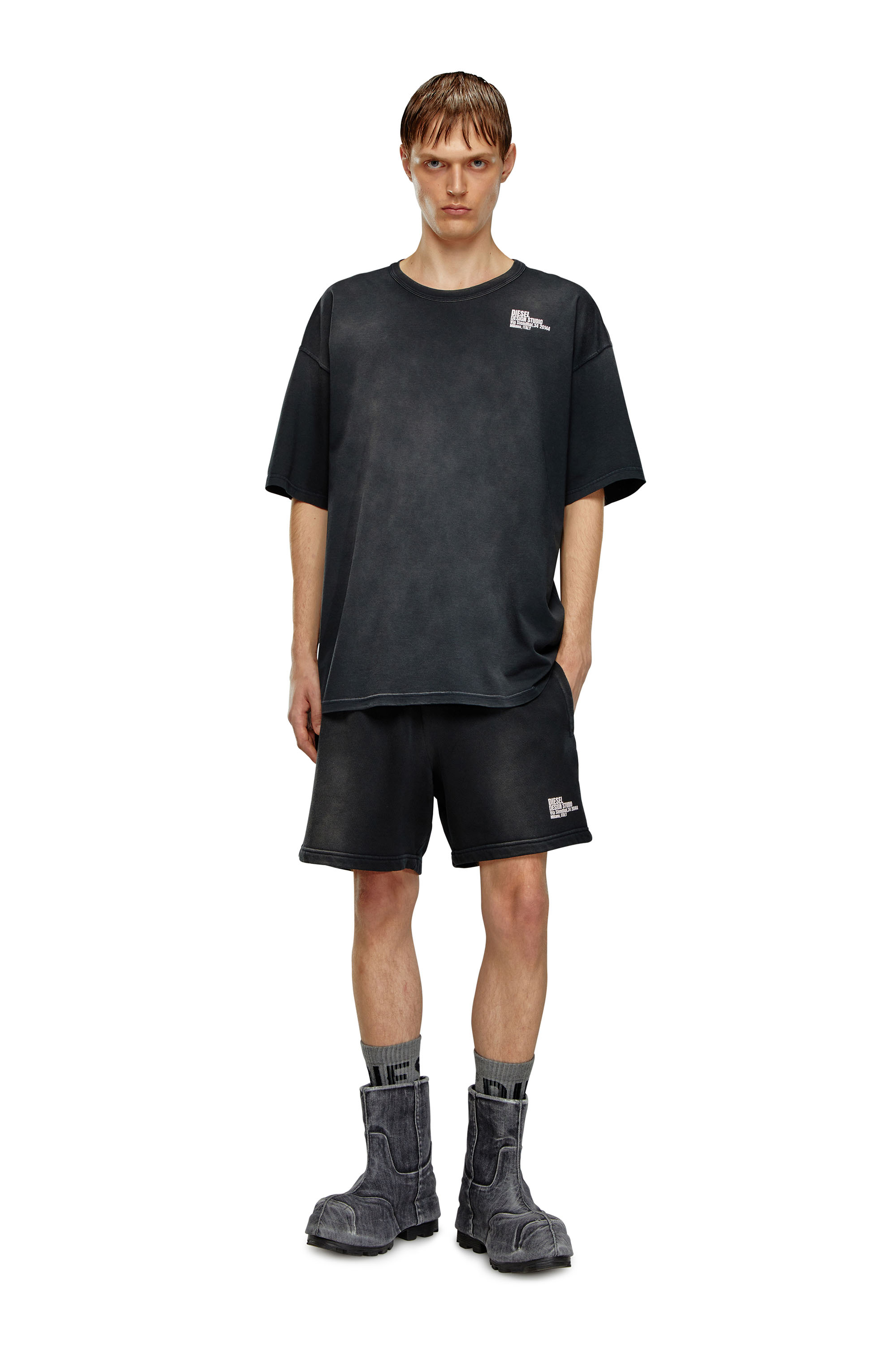 Diesel - T-BOXT-N7, Man T-shirt with mini Design Studio print in Black - Image 2