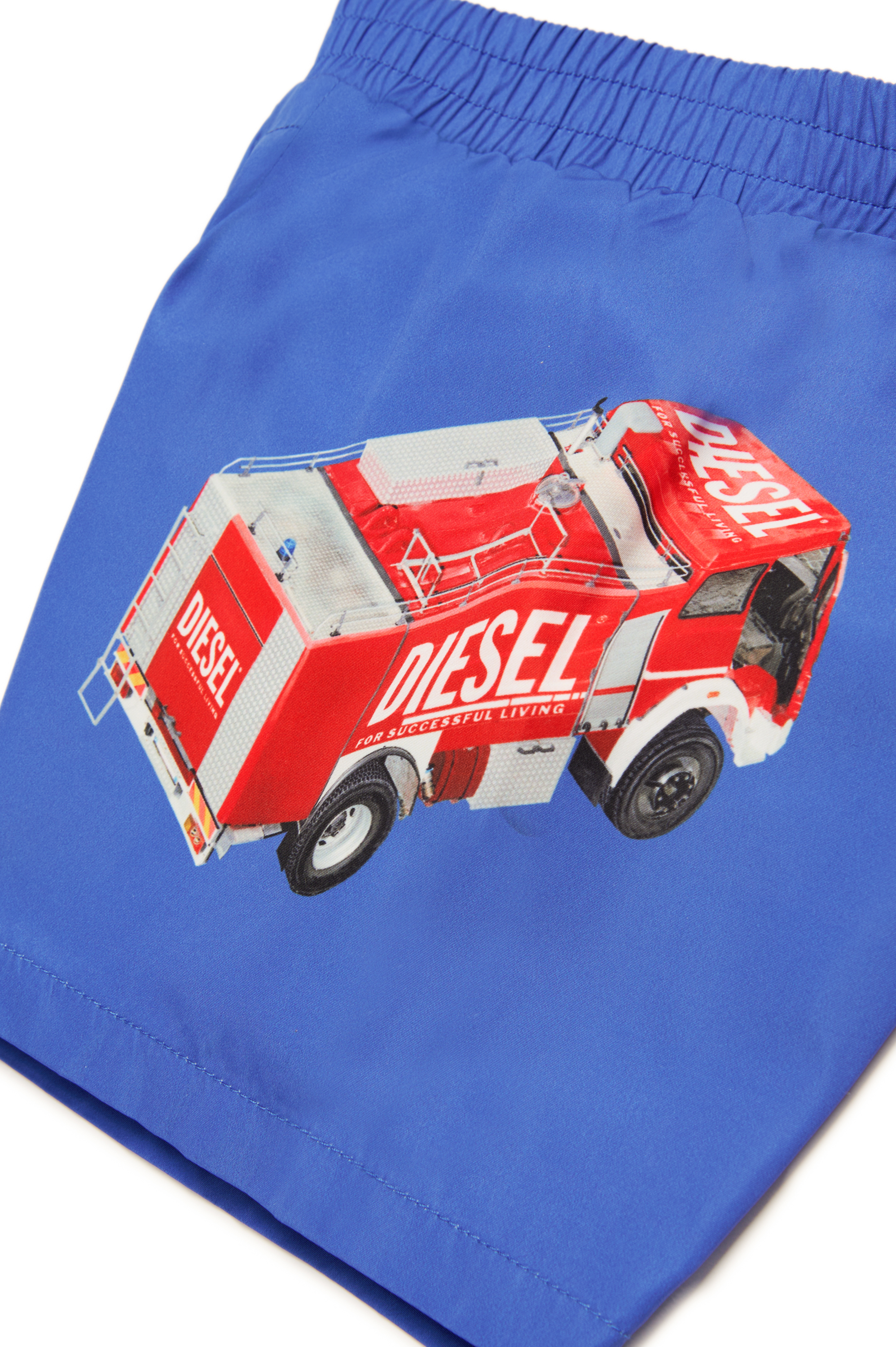 Diesel - MIPERRIB, Herren Badeshorts mit Feuerwehrauto-Print in Blau - 4