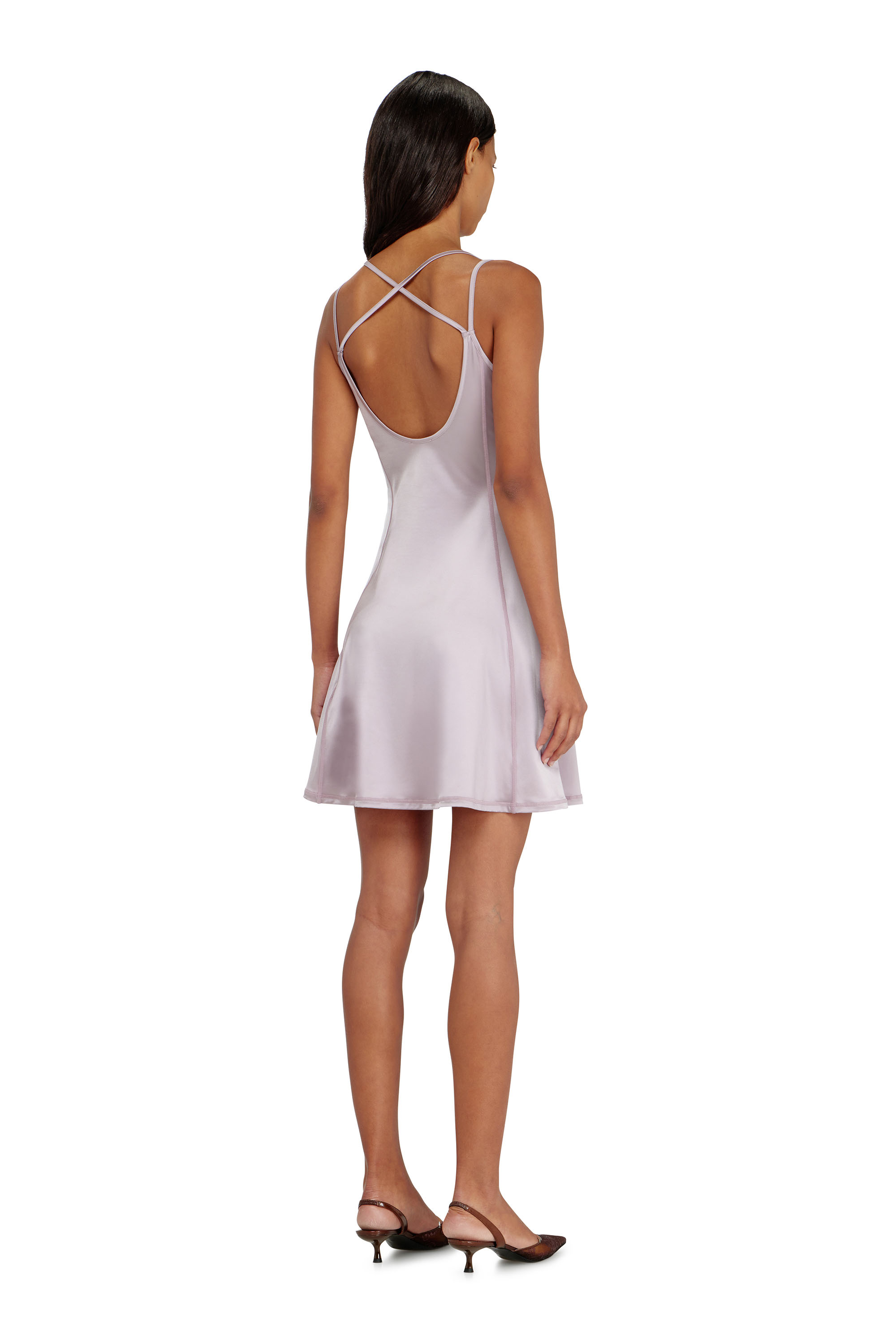 Diesel - D-IMMY, Damen Flie&szlig;endes Minikleid mit doppelten Tr&auml;gern in Lila - 4