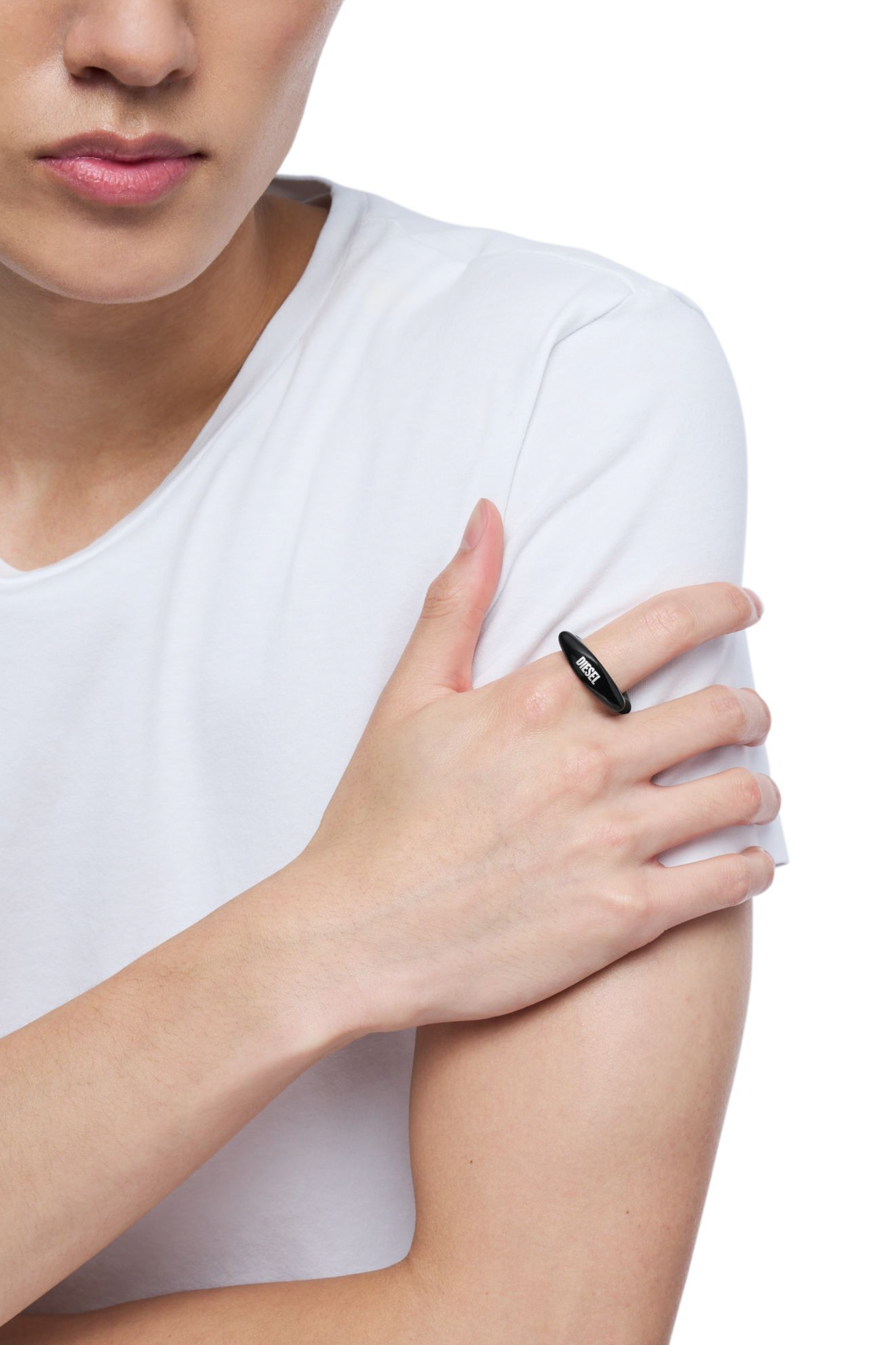 Diesel - DX1632001 JEWELLERY, Unisex Bandring aus schwarzem Edelstahl in Schwarz - 5