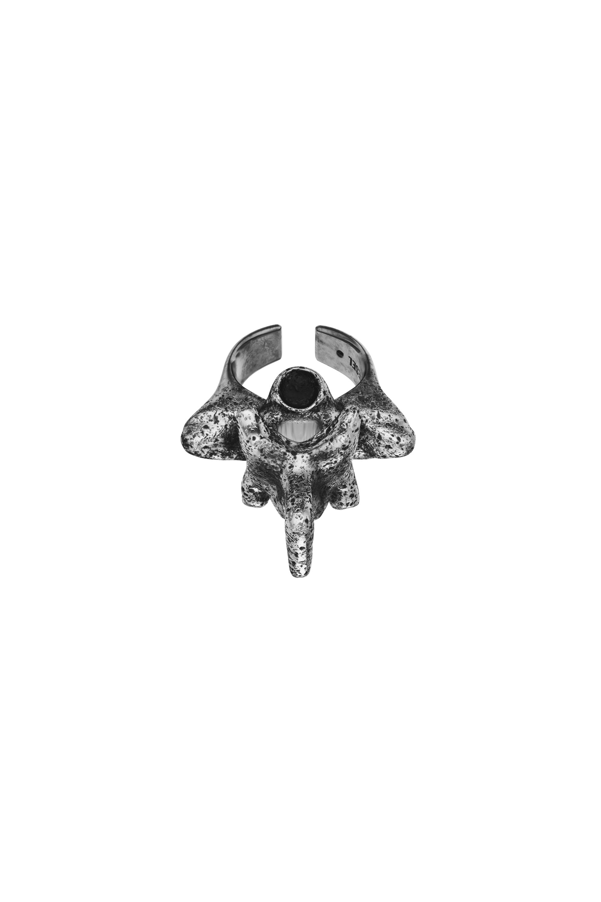 Diesel - DX1708040 JEWELLERY, Unisex Ring mit silberfarbenem Mittelst&uuml;ck in Dunkelgrau - 2