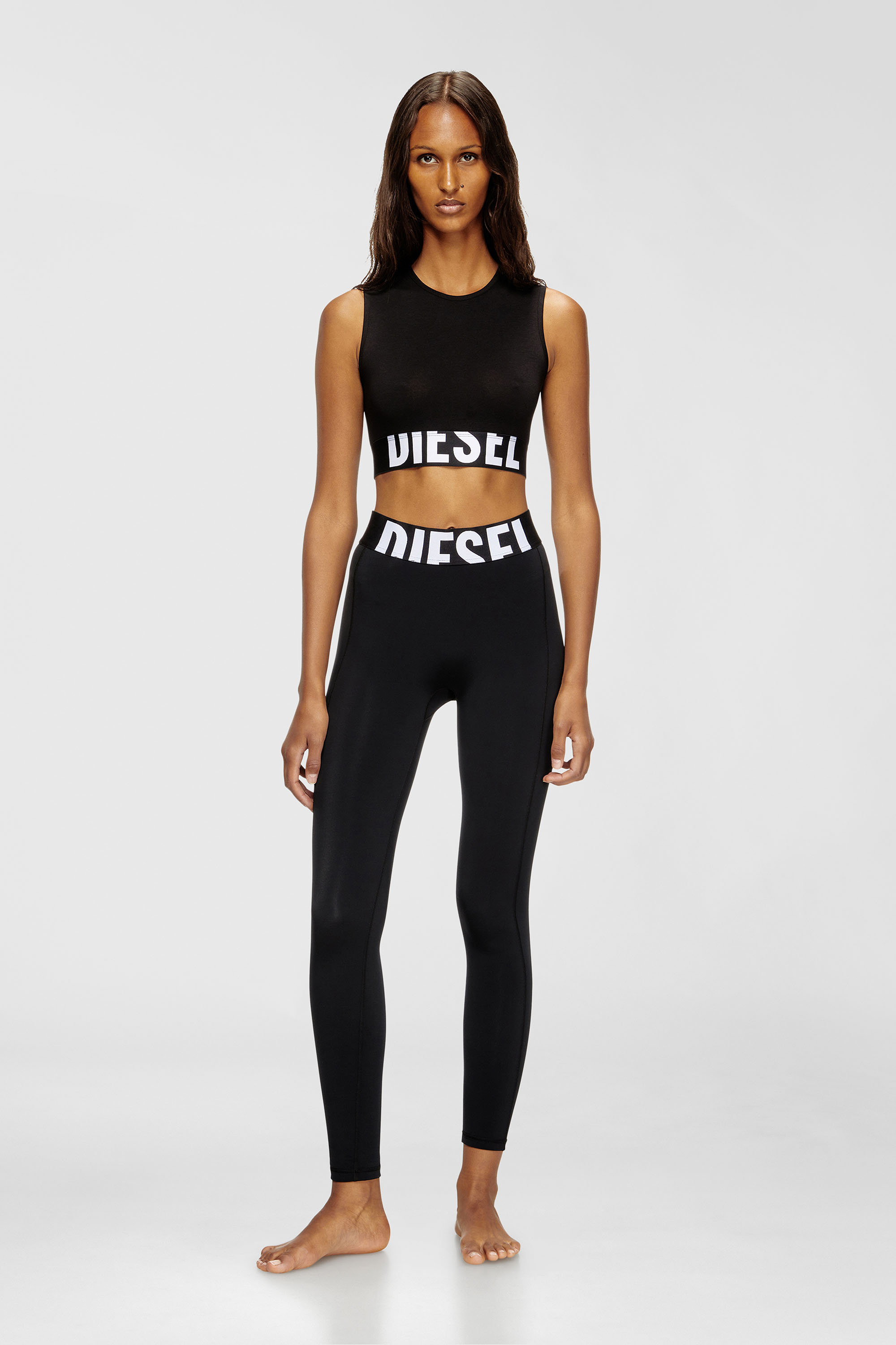 Diesel - ADA-D-POP, Damen Verk&uuml;rztes Tanktop mit Cut-off-Logo in Schwarz - 2