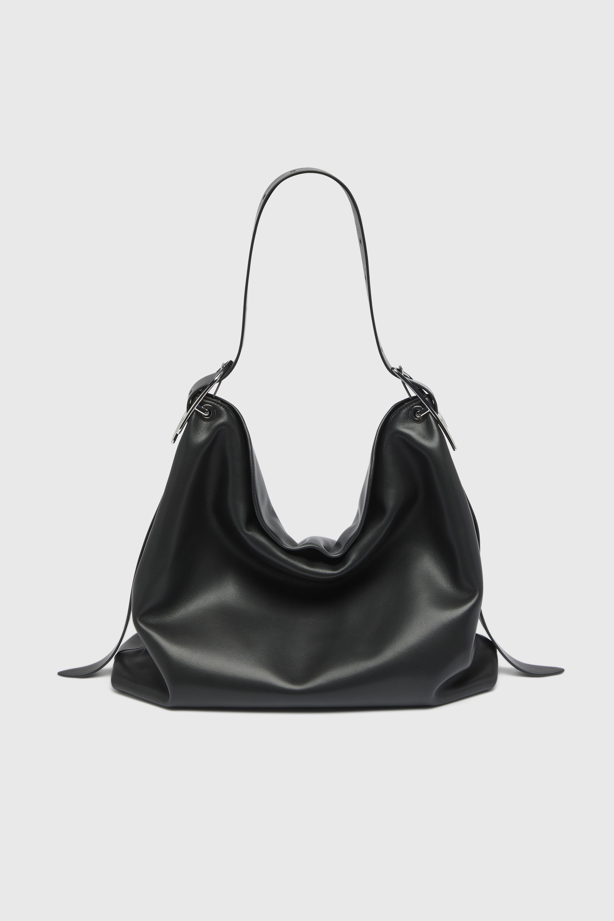 Diesel - D-LINE HOBO L, Damen D-Line-Leder Hobo-Tasche in Schwarz - 1
