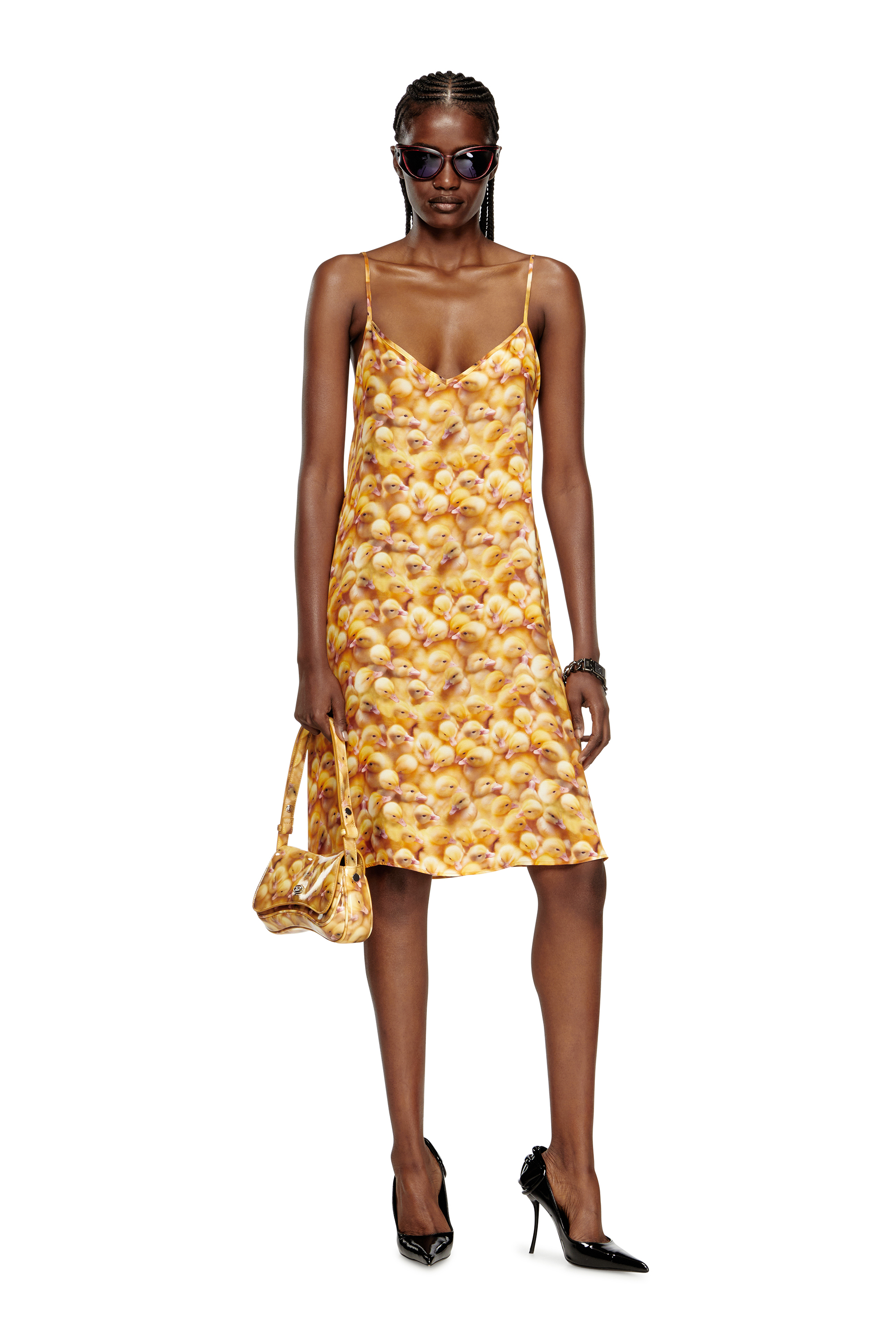 Diesel - PLAY CLUTCH, Damen Play-Glänzende Clutch mit Print in Gelb - 2