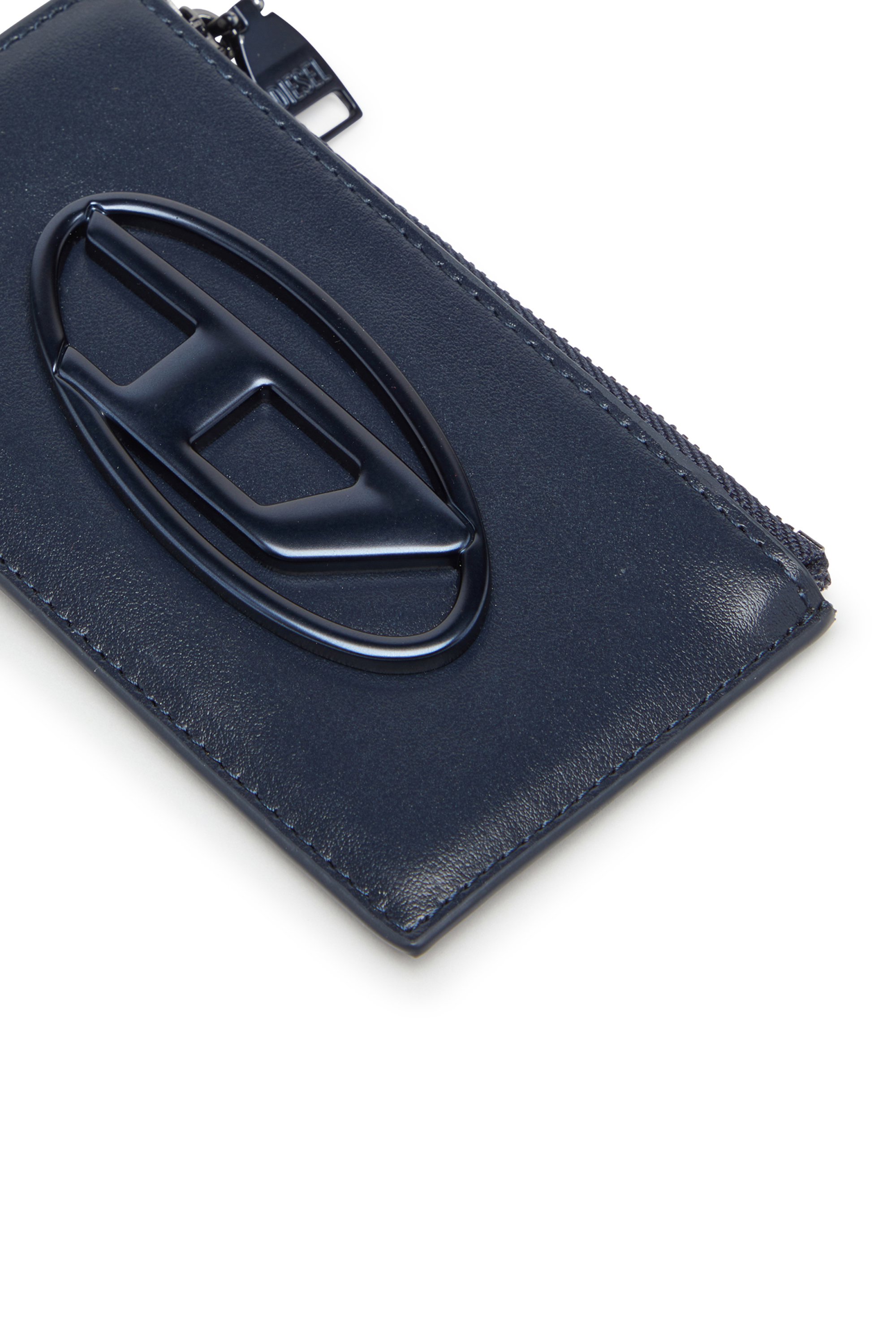 Diesel - HOLI-D CARD HOLDER III, Herren Kartenetui aus Leder in Blau - 3
