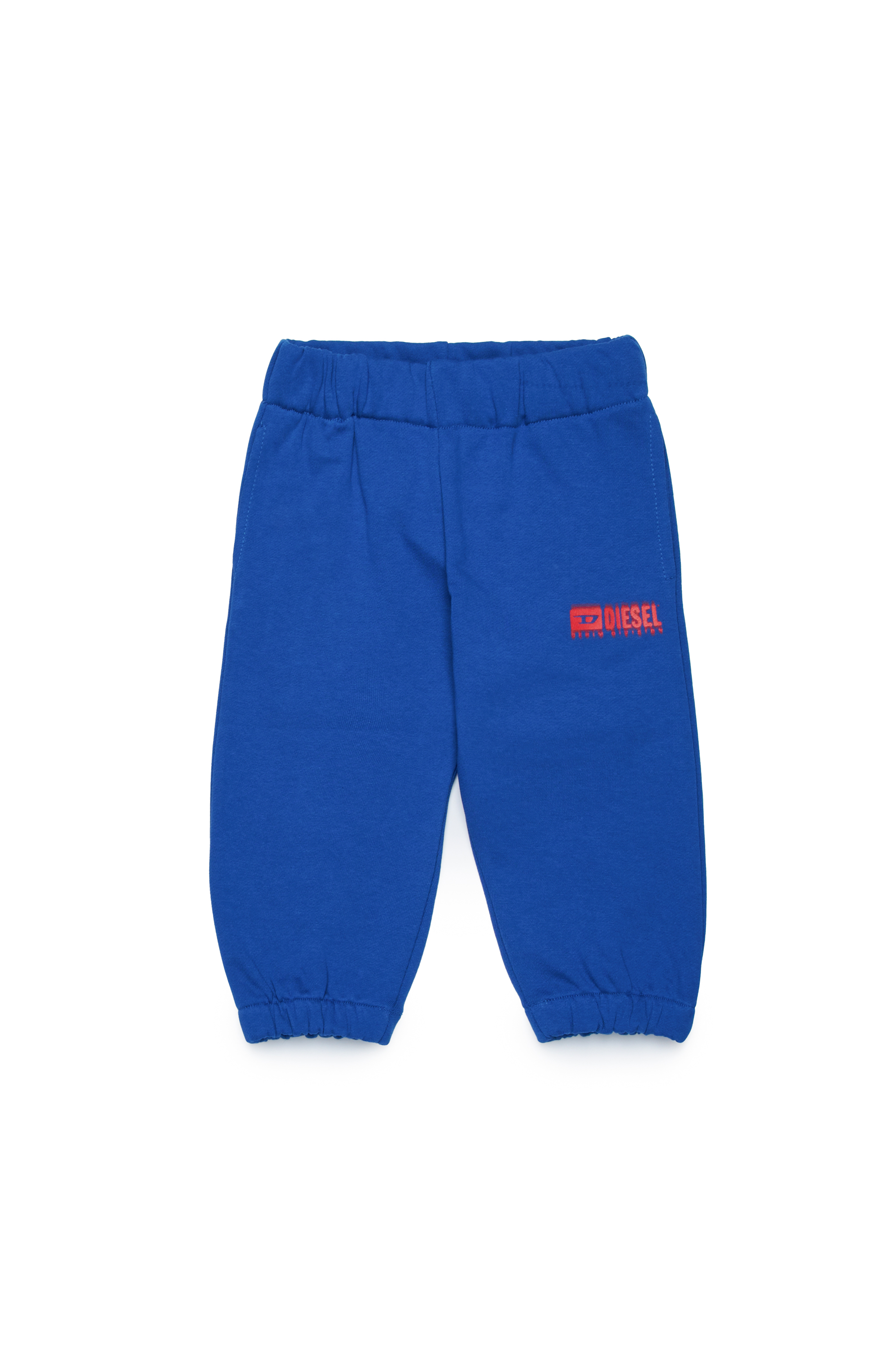 Diesel - PBASEB, Unisex Sweatpants with smudged logo in Blue - Image 1
