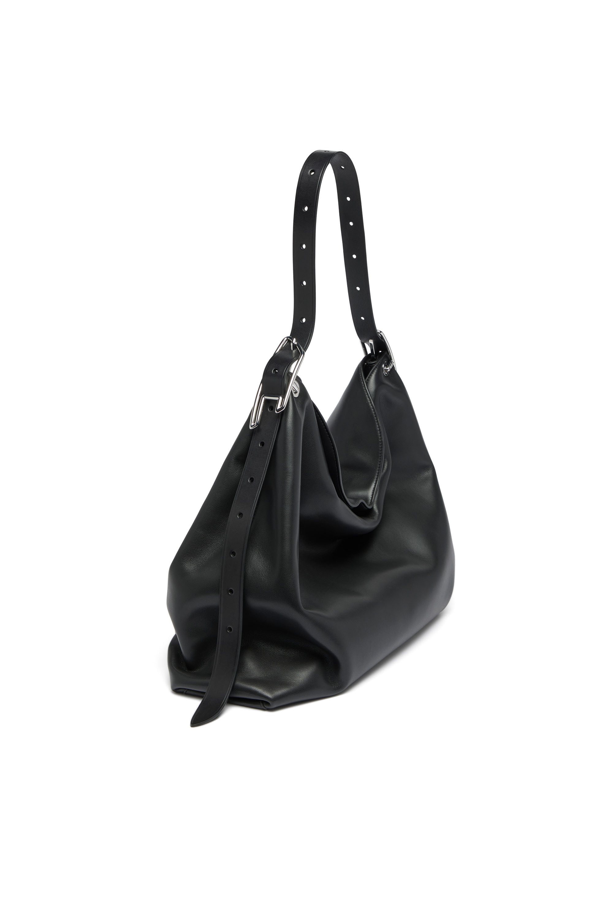 Diesel - D-LINE HOBO L, Woman's D-Line-Leather hobo bag in Black - 7