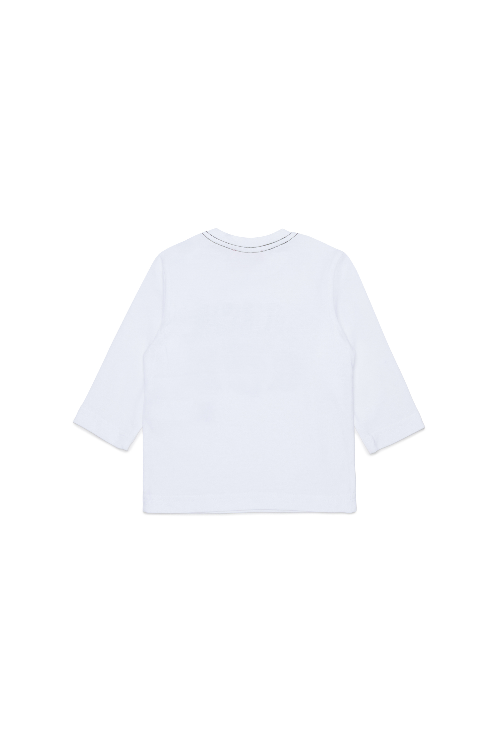 Diesel - TBANB, Herren Langarm-T-Shirt mit Logo-Print in Wei&szlig; - 2