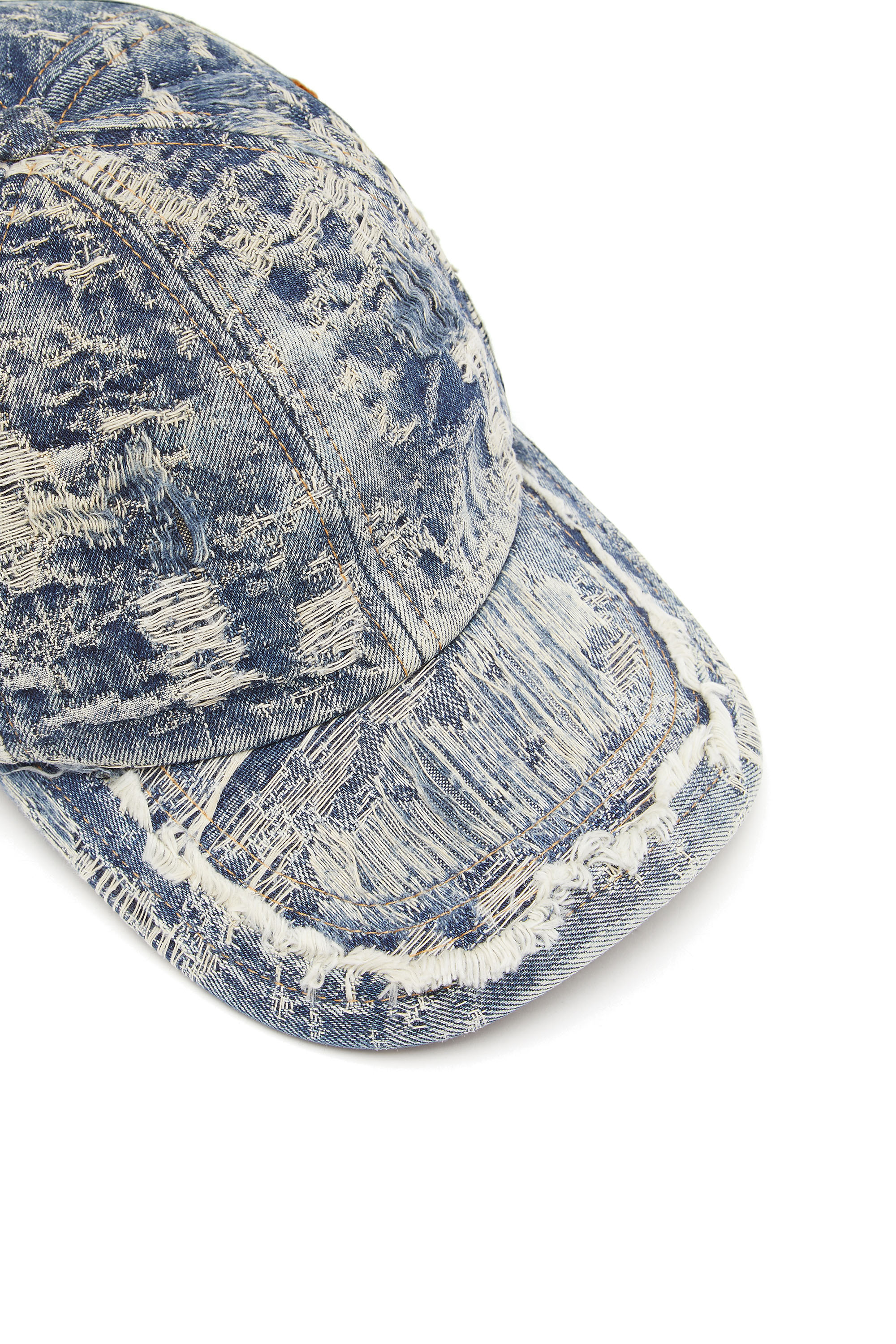 Diesel - C-ARMELO, Man's Baseball cap in distressed denim in Blue - 3