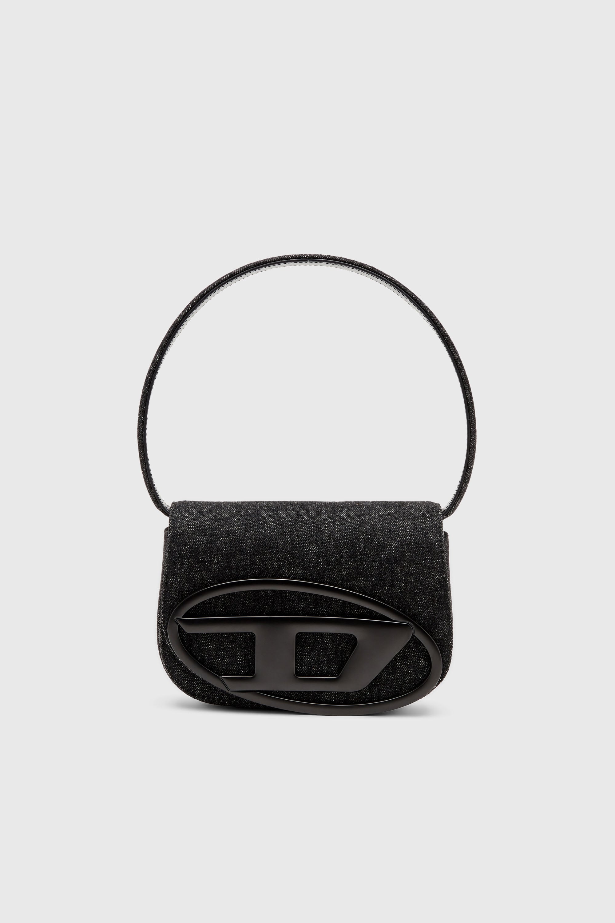 Diesel - 1DR, Damen 1DR-Ikonische Schultertasche aus gewaschenem Denim in Schwarz - 1