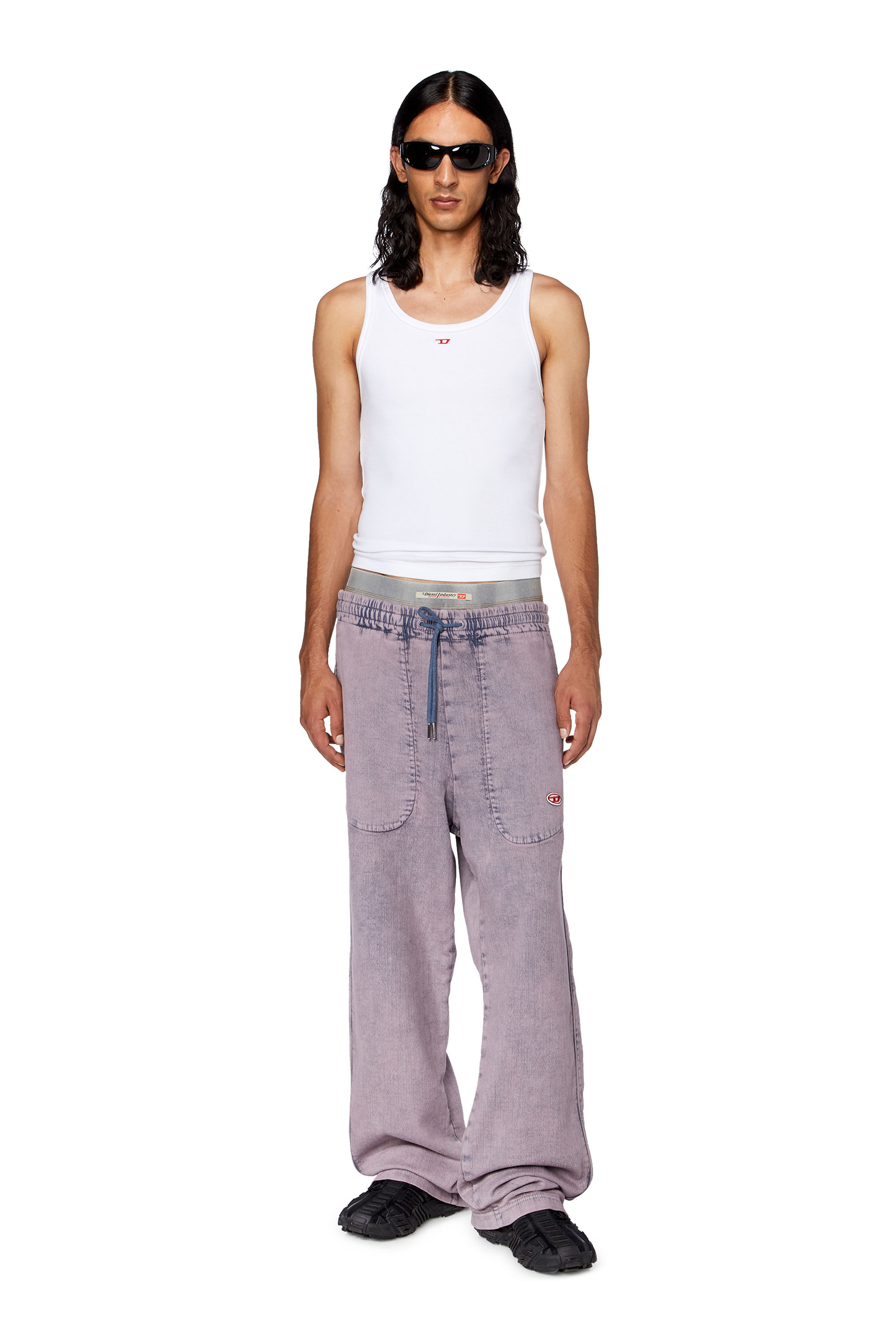 Diesel - Straight D-Martians Track Denim 09H04, Lila - Image 1