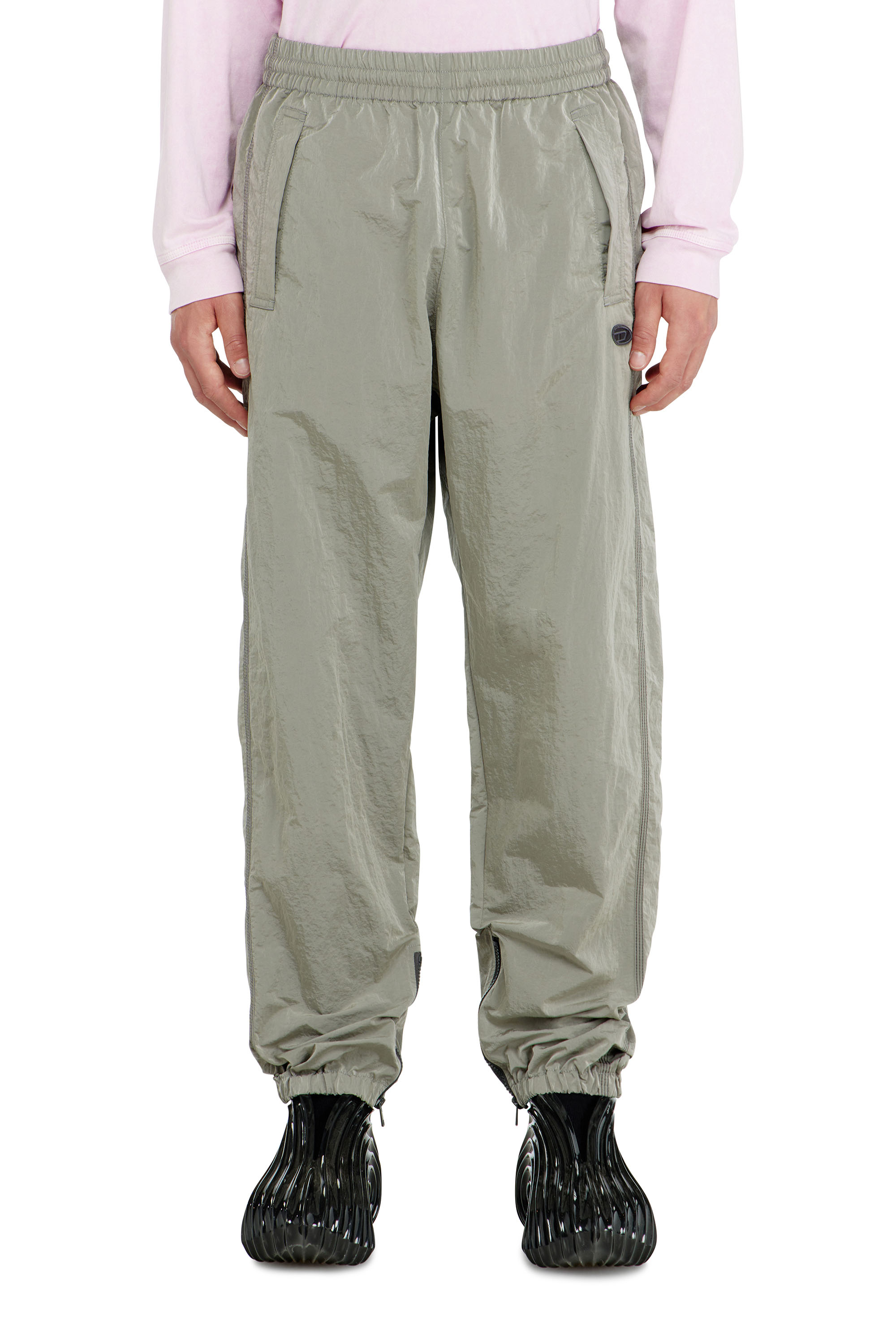 Diesel - P-ANOK, Herren Nylonhose mit crinkle-Effekt in Hellgrau - 2