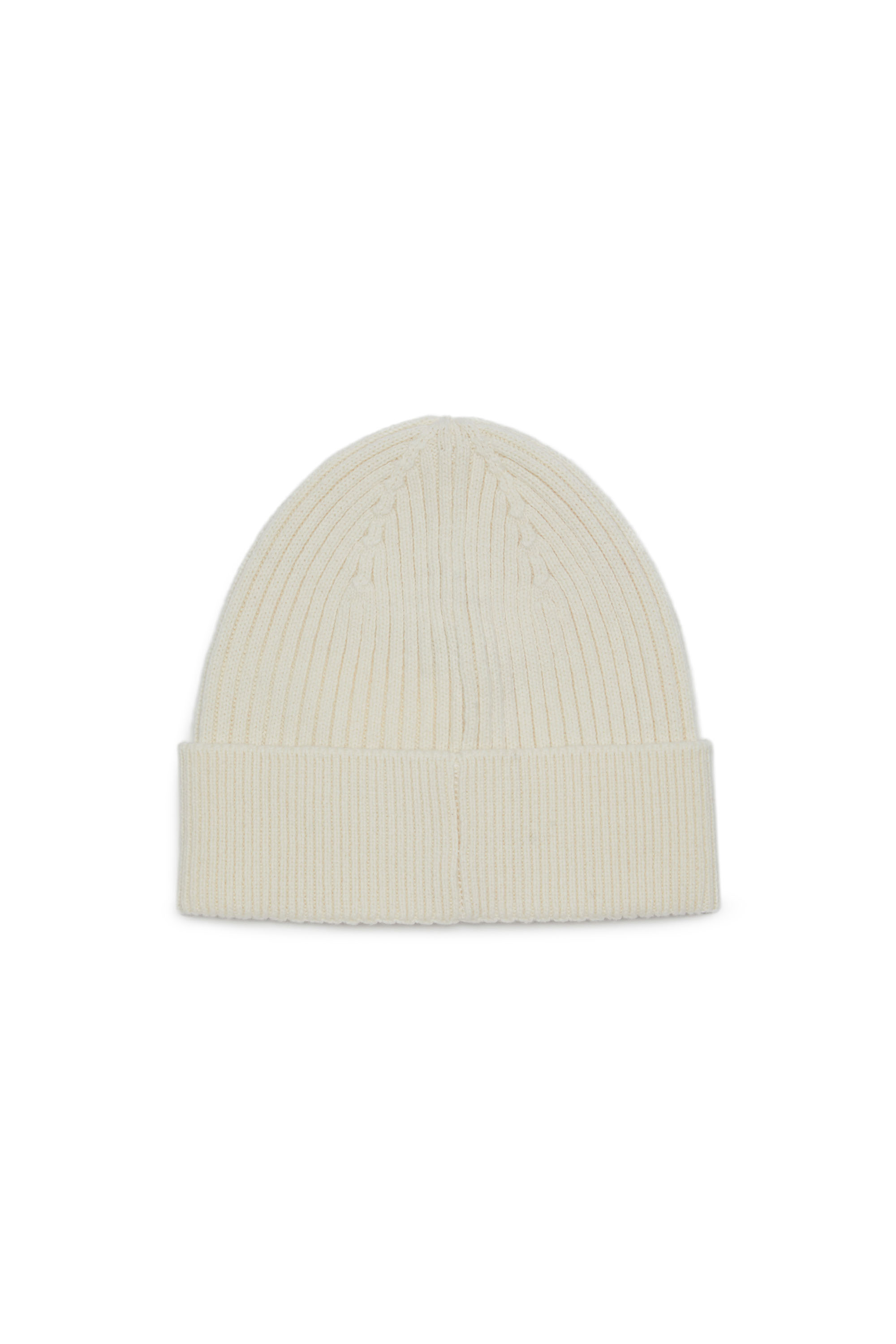 Diesel - K-CODER-H 2X2, Unisex Gerippte Beanie-Mütze mit Logo-Aufnäher in Weiß - 2