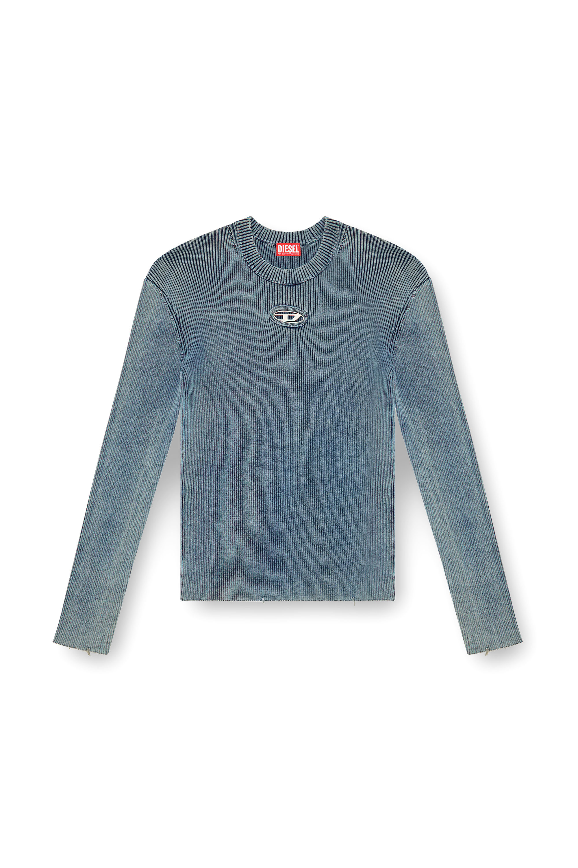 Diesel - K-DARIN-A, Herren Cut-out-Pullover mit Oval D in Blau - 2