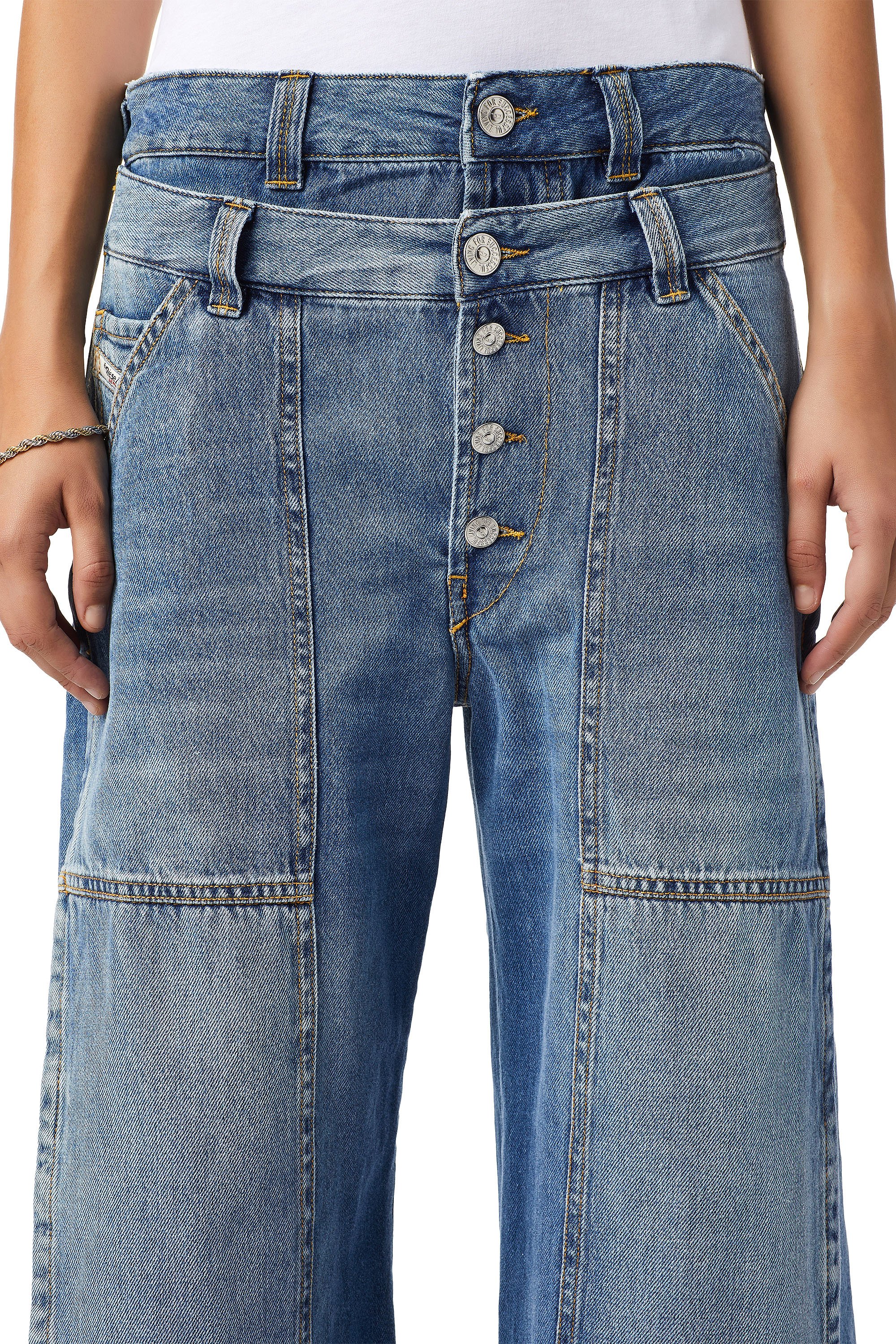 Diesel - D-Laly 0AFAM Bootcut and Flare Jeans, Mittelblau - Image 3