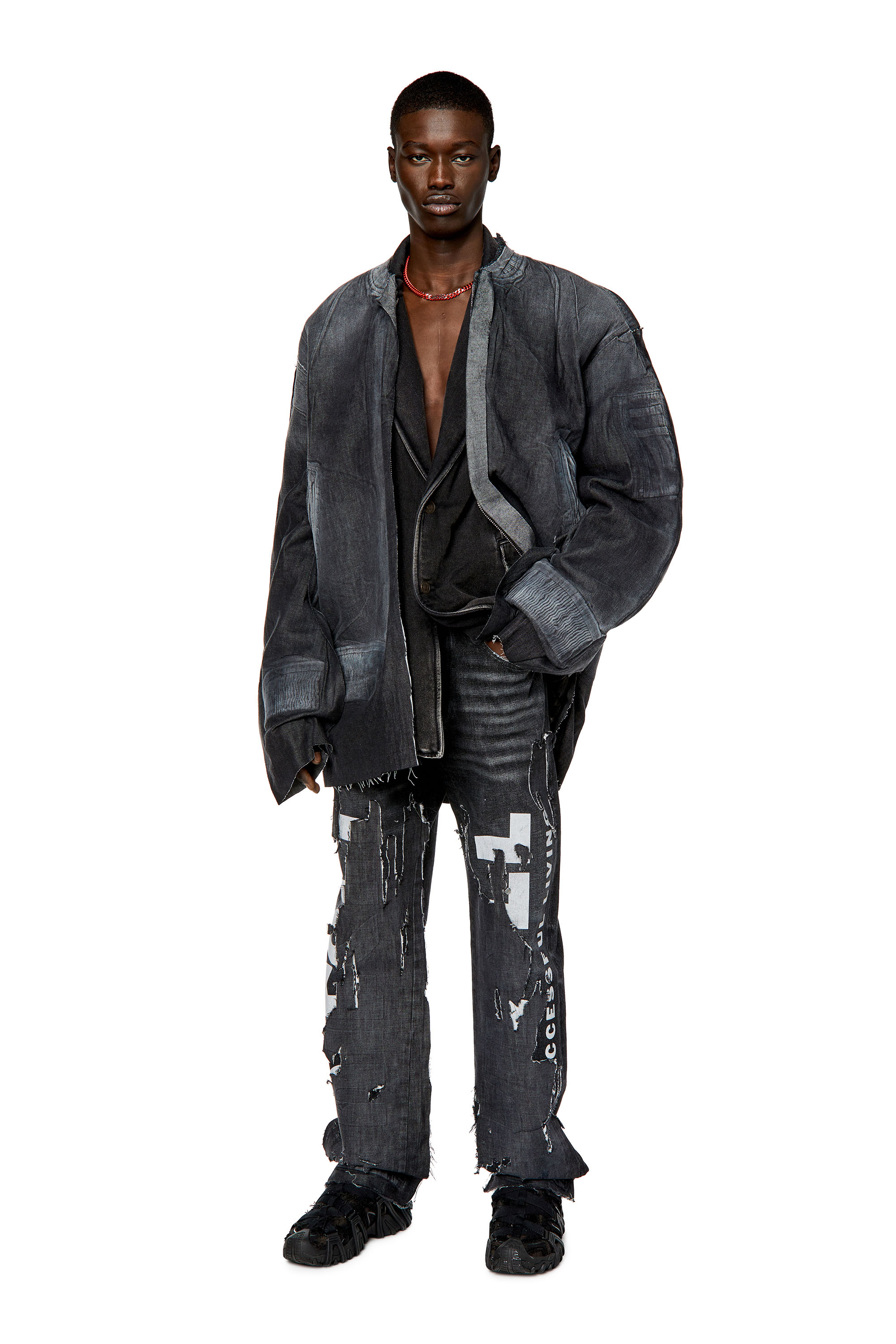 Diesel - 2010 D-Macs 007Q7 Straight Jeans, Schwarz/Dunkelgrau - Image 4