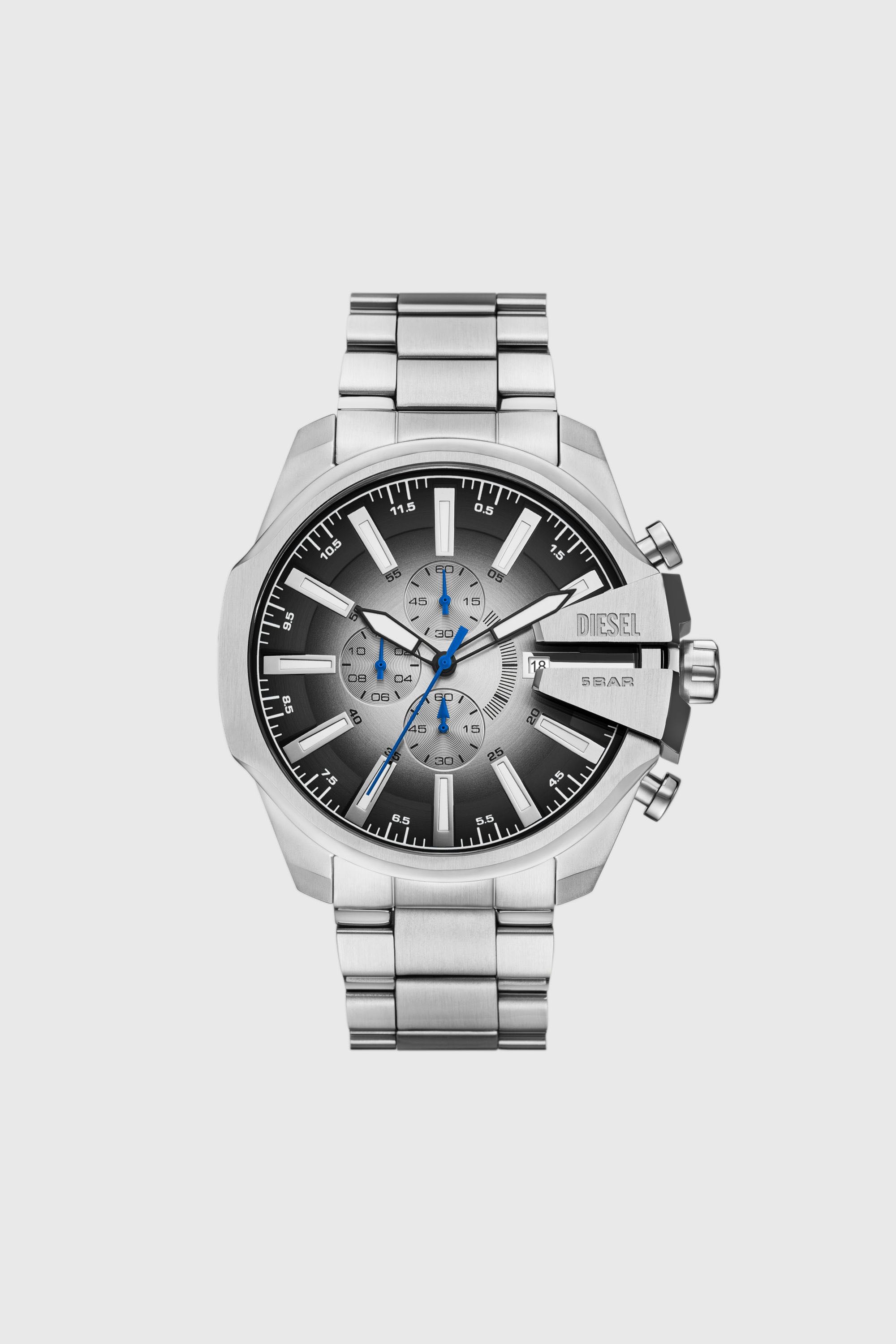 Diesel - DZ4686 WATCH, Herren Mega Chief Slim Armbanduhr aus Edelstahl in Silber - 1