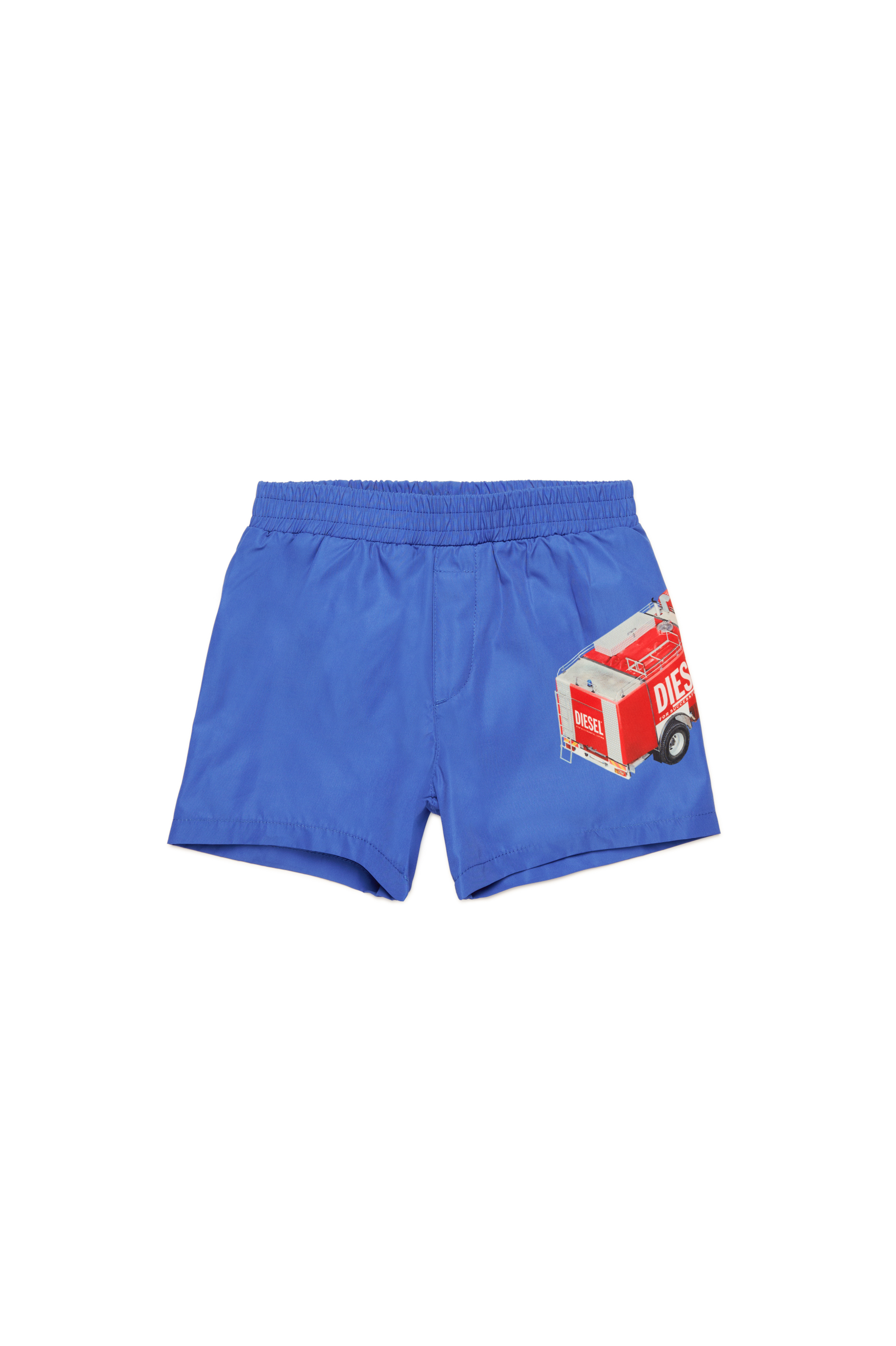 Diesel - MIPERRIB, Herren Badeshorts mit Feuerwehrauto-Print in Blau - 1