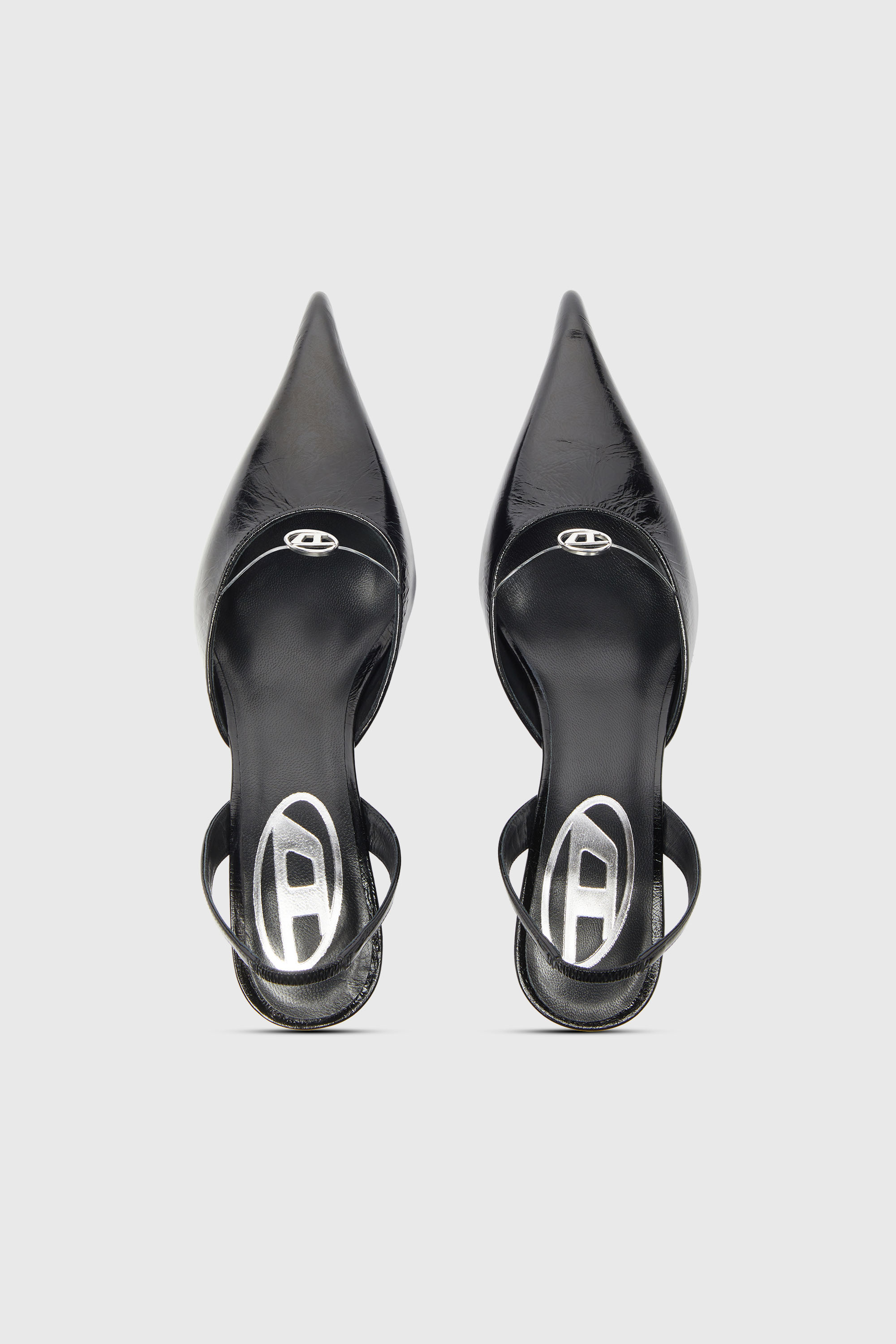 Diesel - D-JEWELS 40 D'OR, Damen D-Jewels - Lederslingbacks mit Oval D Schmuck in Schwarz - 5