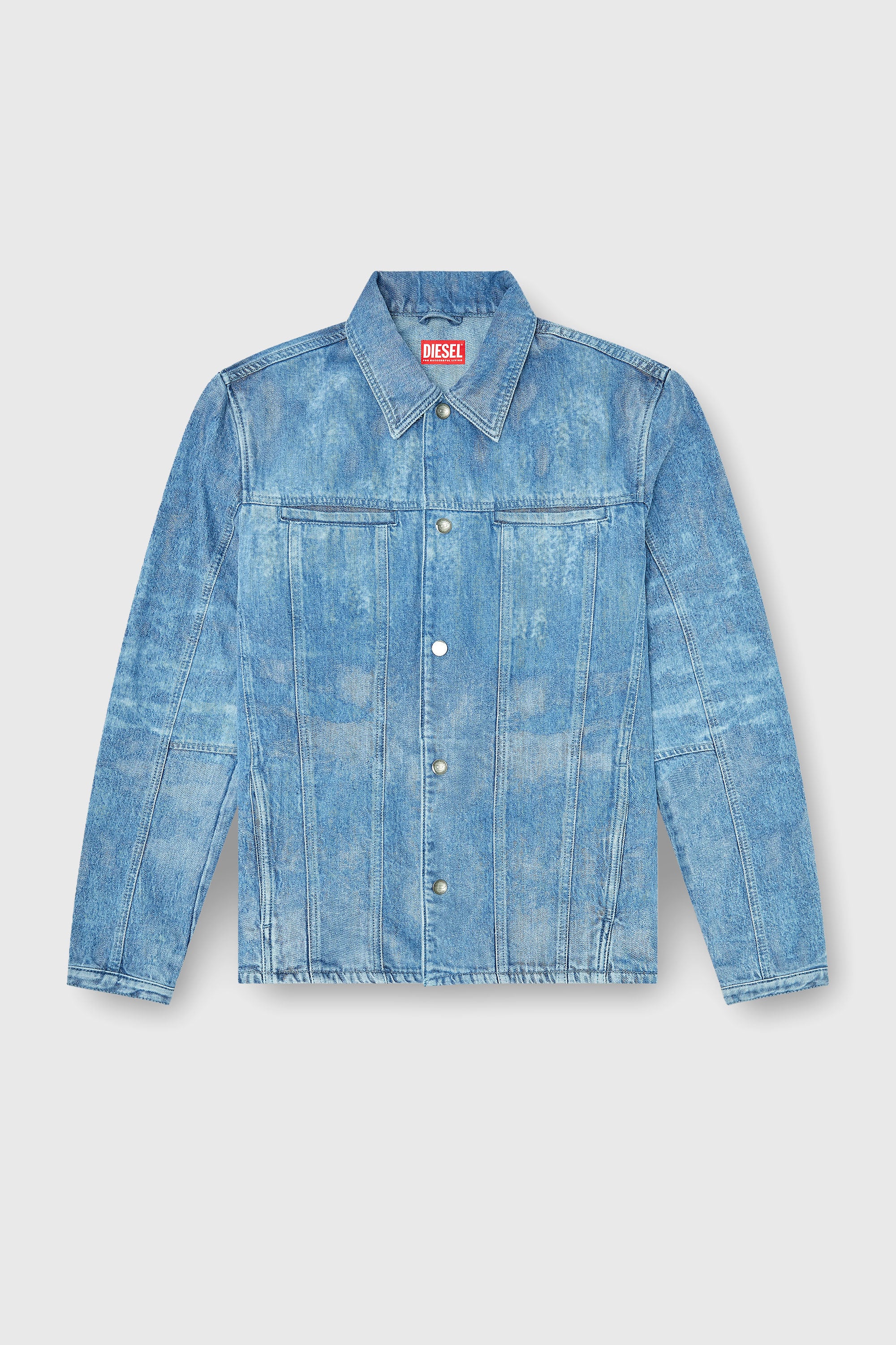 Diesel - D-SERON-FSI, Herren Jacke aus Satin-Denim in Hellblau - 2