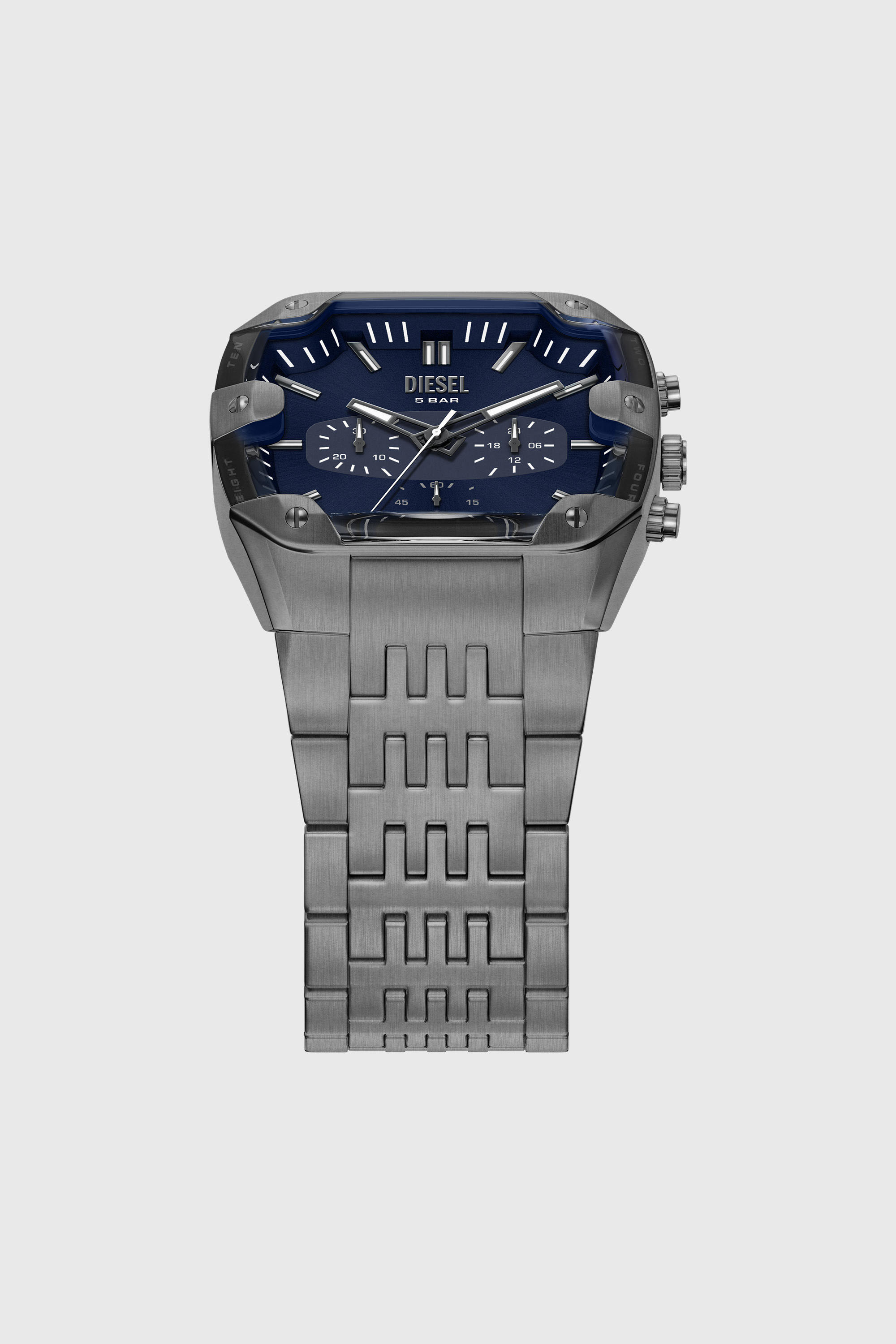 Diesel - DZ4717 WATCH, Herren Spiked Cushion Uhr aus Edelstahl in Gunmetal-Optik in Dunkelgrau - 4