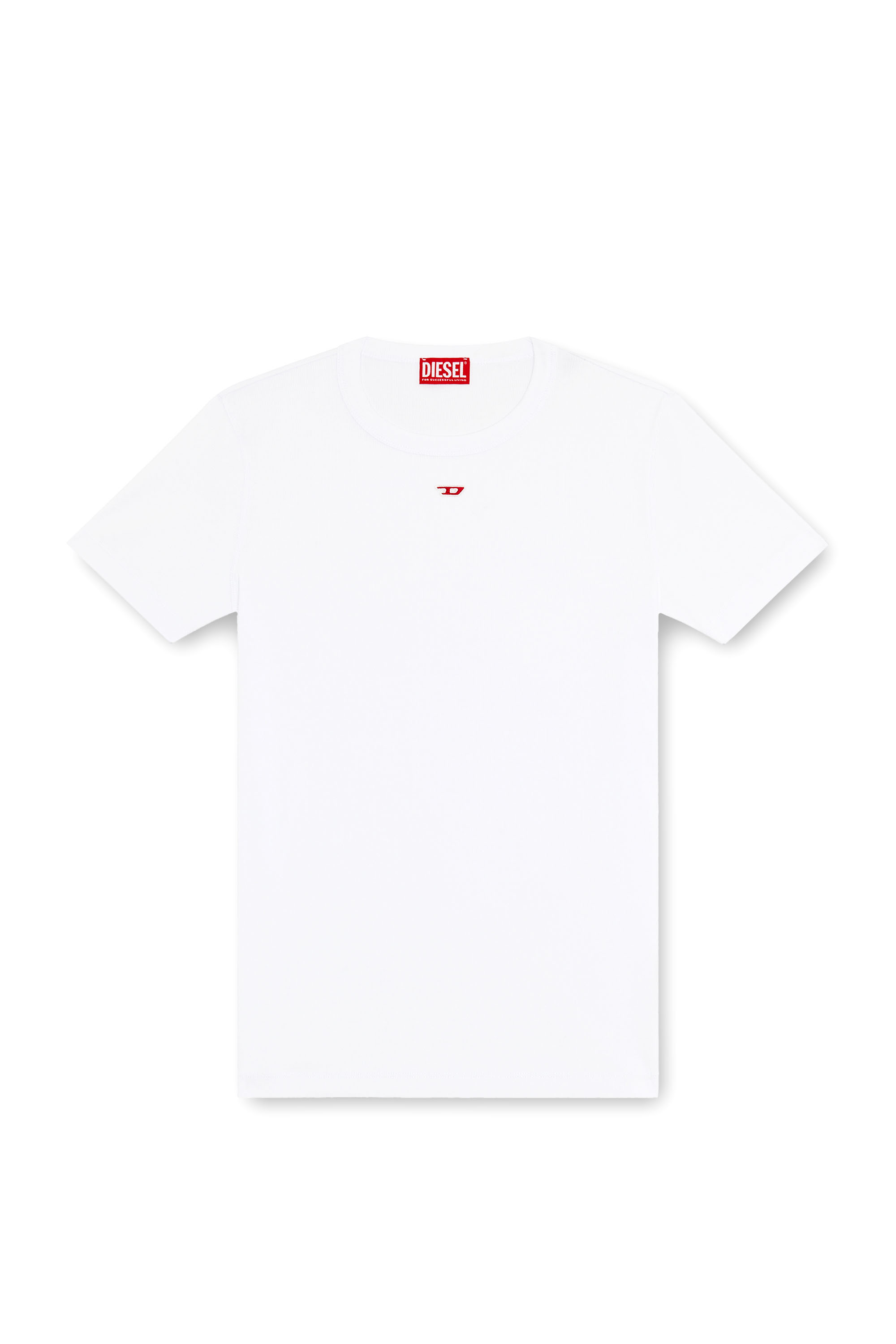 Diesel - D-RIBBER-N, Herren T-Shirt mit D-Patch in Weiß - 3