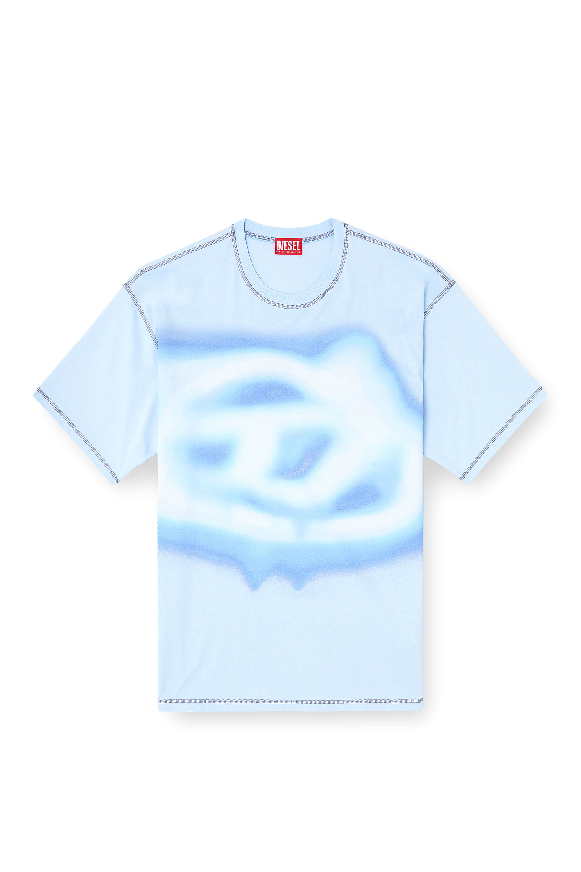Diesel - T-BOXT-V11, Herren Lockeres T-Shirt mit Wasser-Effekt-Print in Hellblau - 3