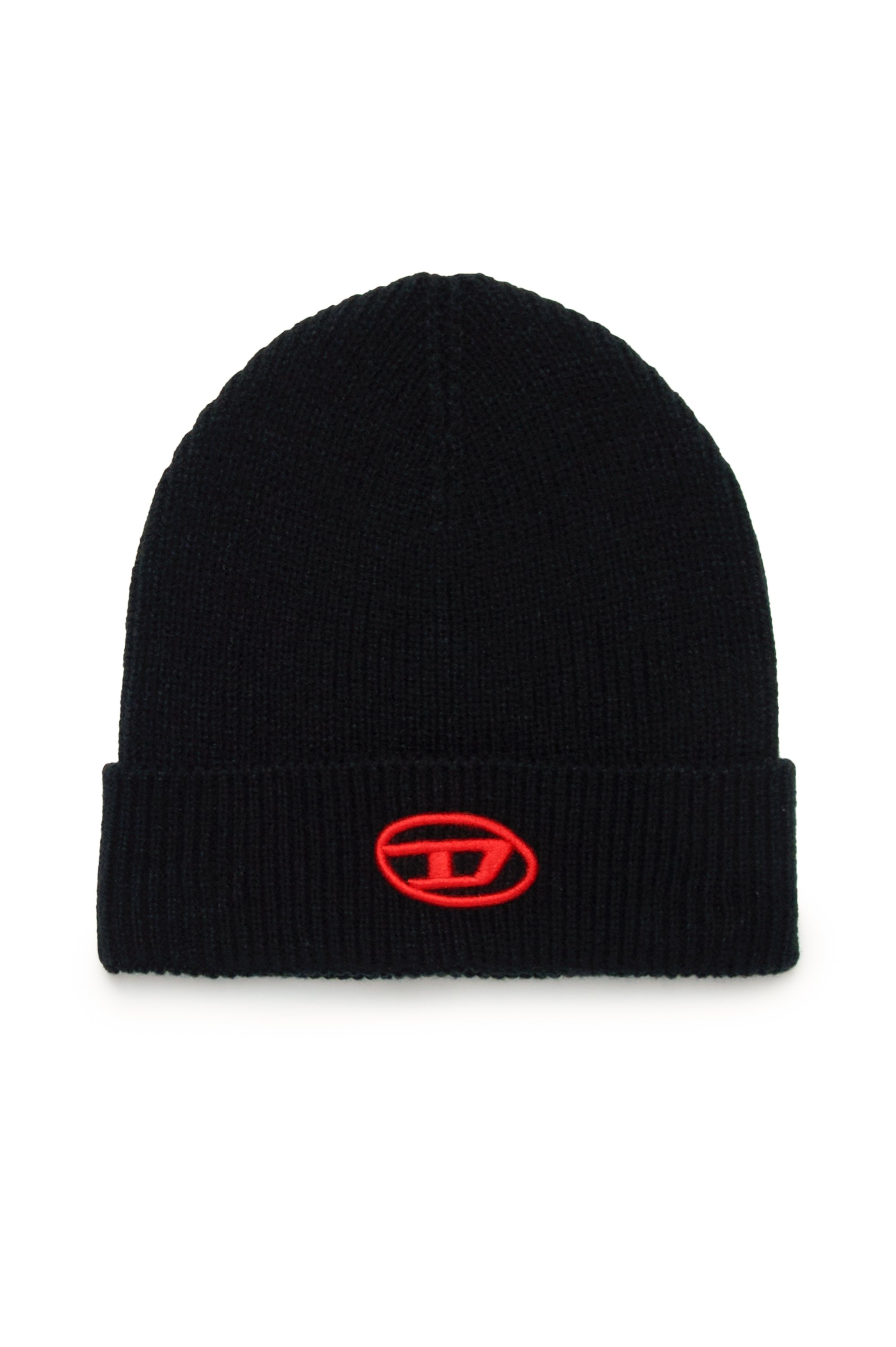 Diesel - FCODERFULLYTX, Unisex Beanie mit Logo-Stickerei in Schwarz - 1